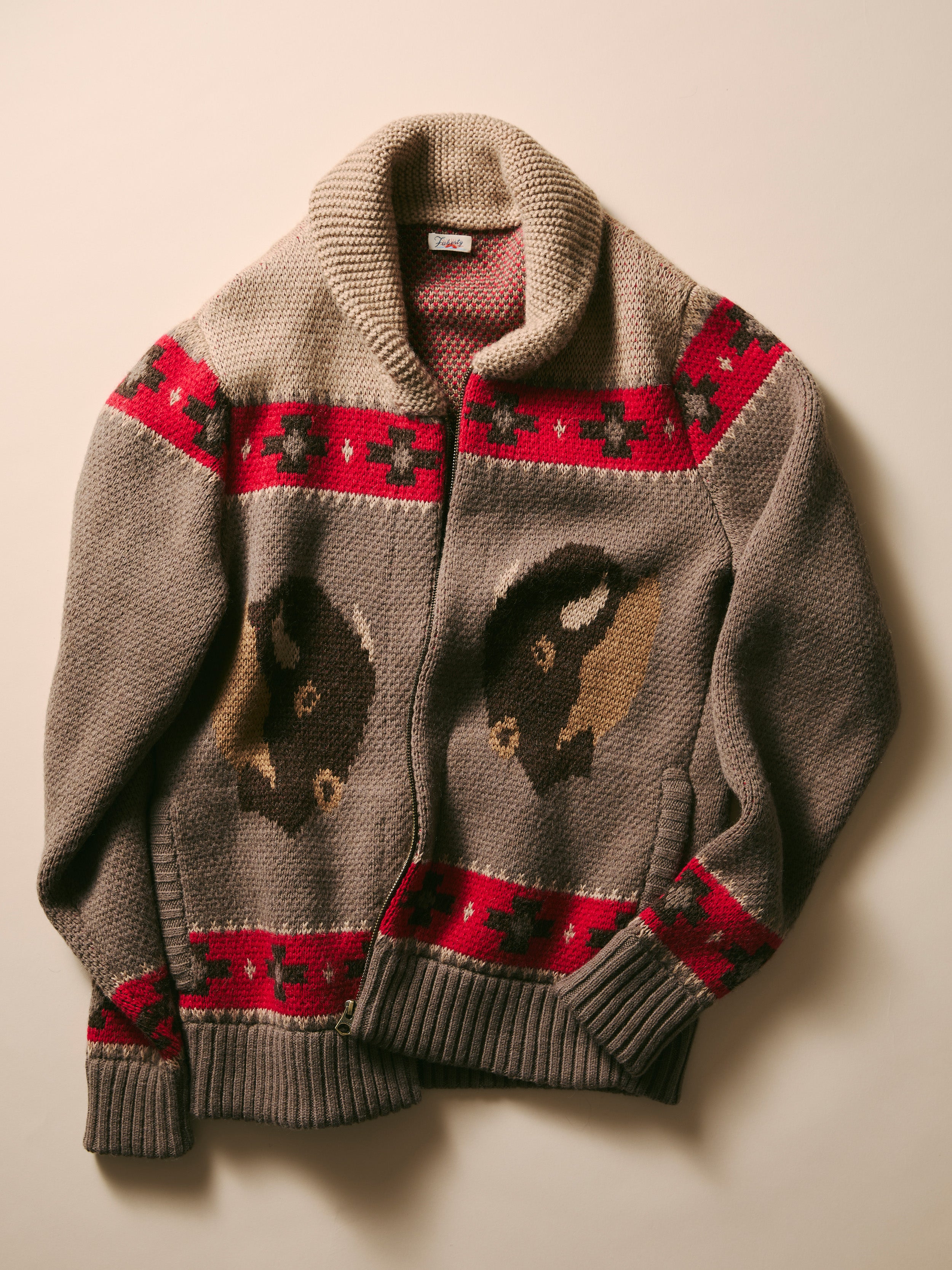 Steven Paul Judd Buffalo Zip Cardigan - Brown Winter Prairie | Faherty Brand