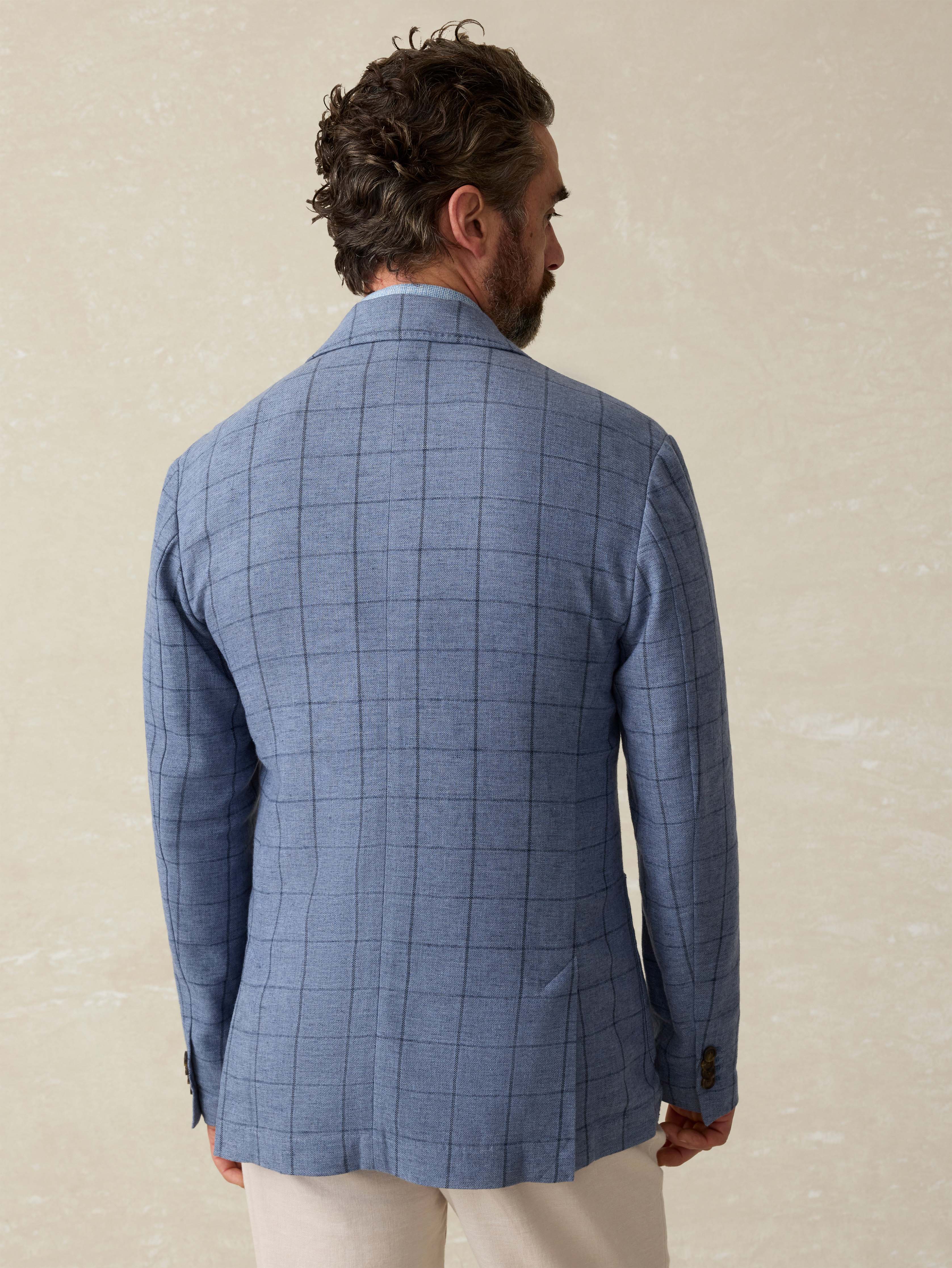 Movement™ Linen Blazer - Storm Cape Windowpane | Faherty Brand