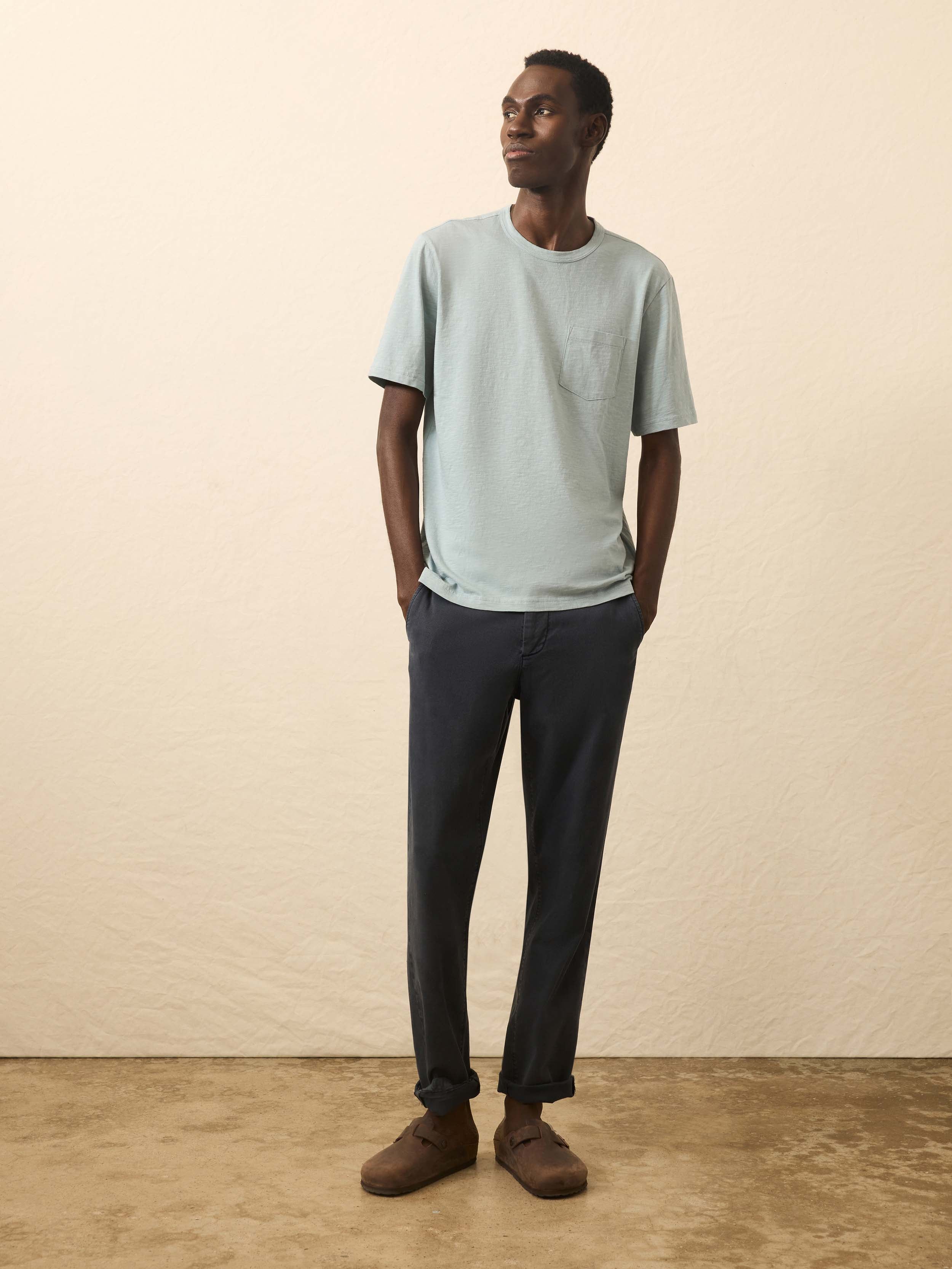 Sunwashed Regenerative Pocket Tee - Hull Teal | Faherty Brand