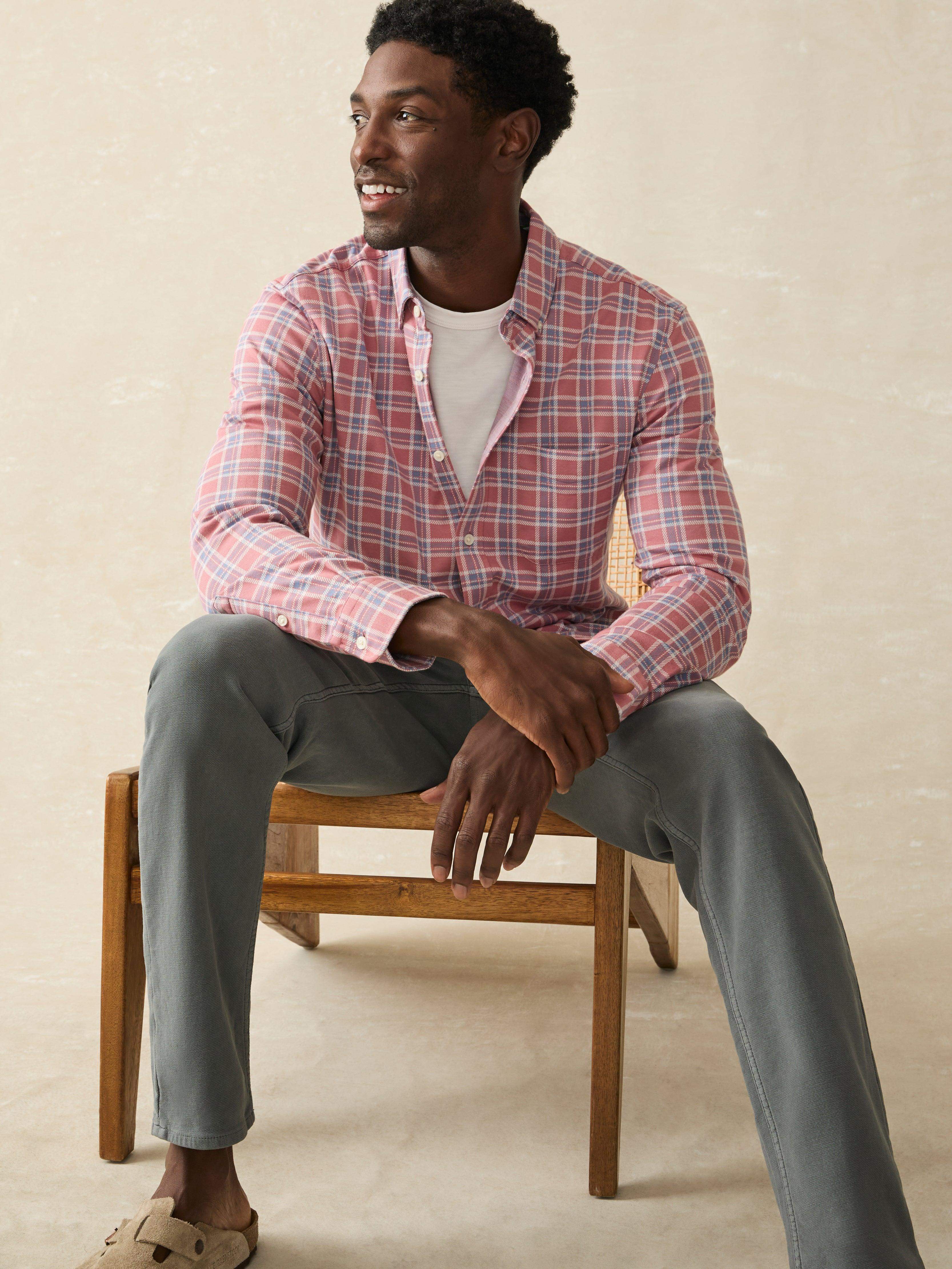 Coastline Knit Shirt - River Rose Plaid | Faherty Brand