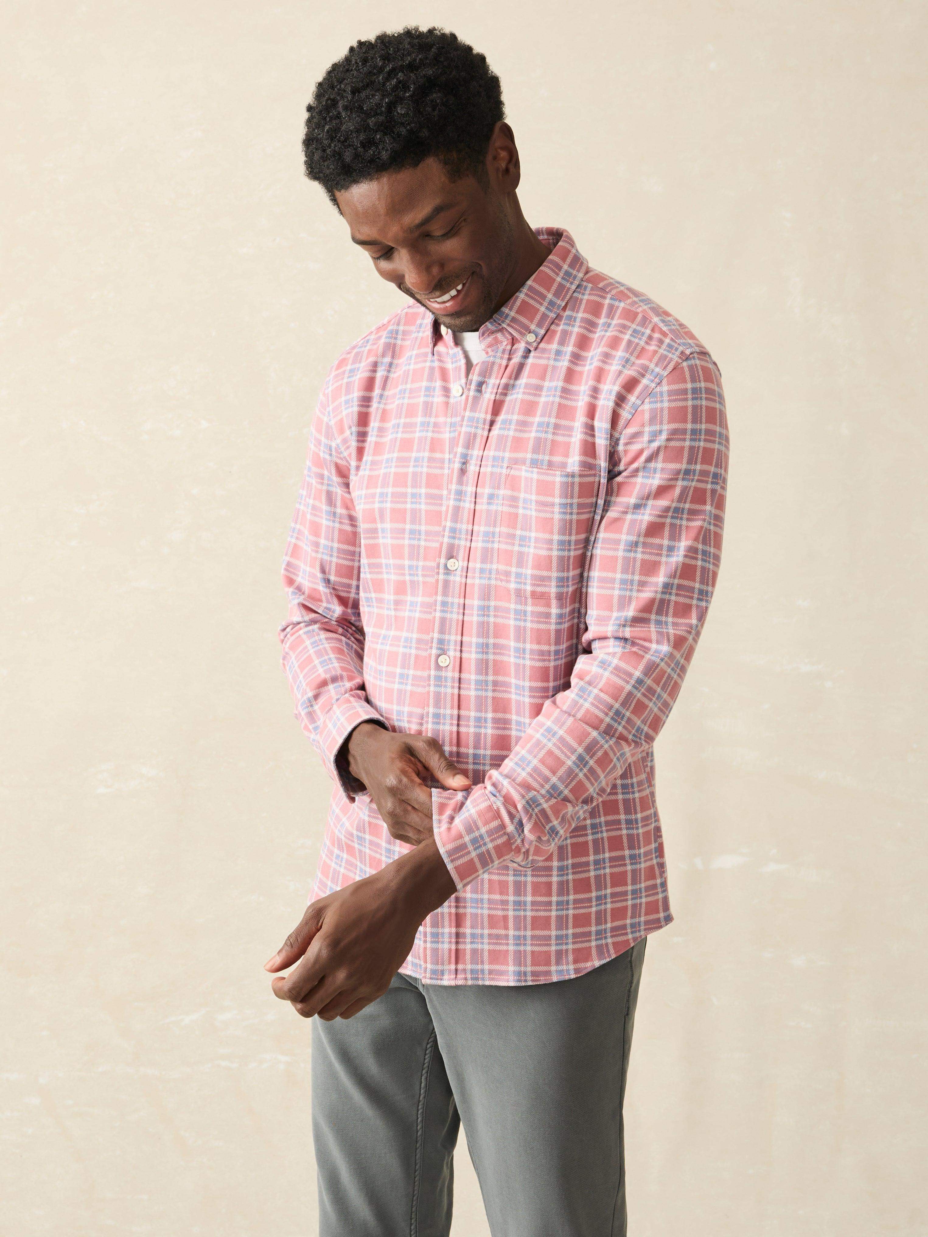 Coastline Knit Shirt - River Rose Plaid | Faherty Brand