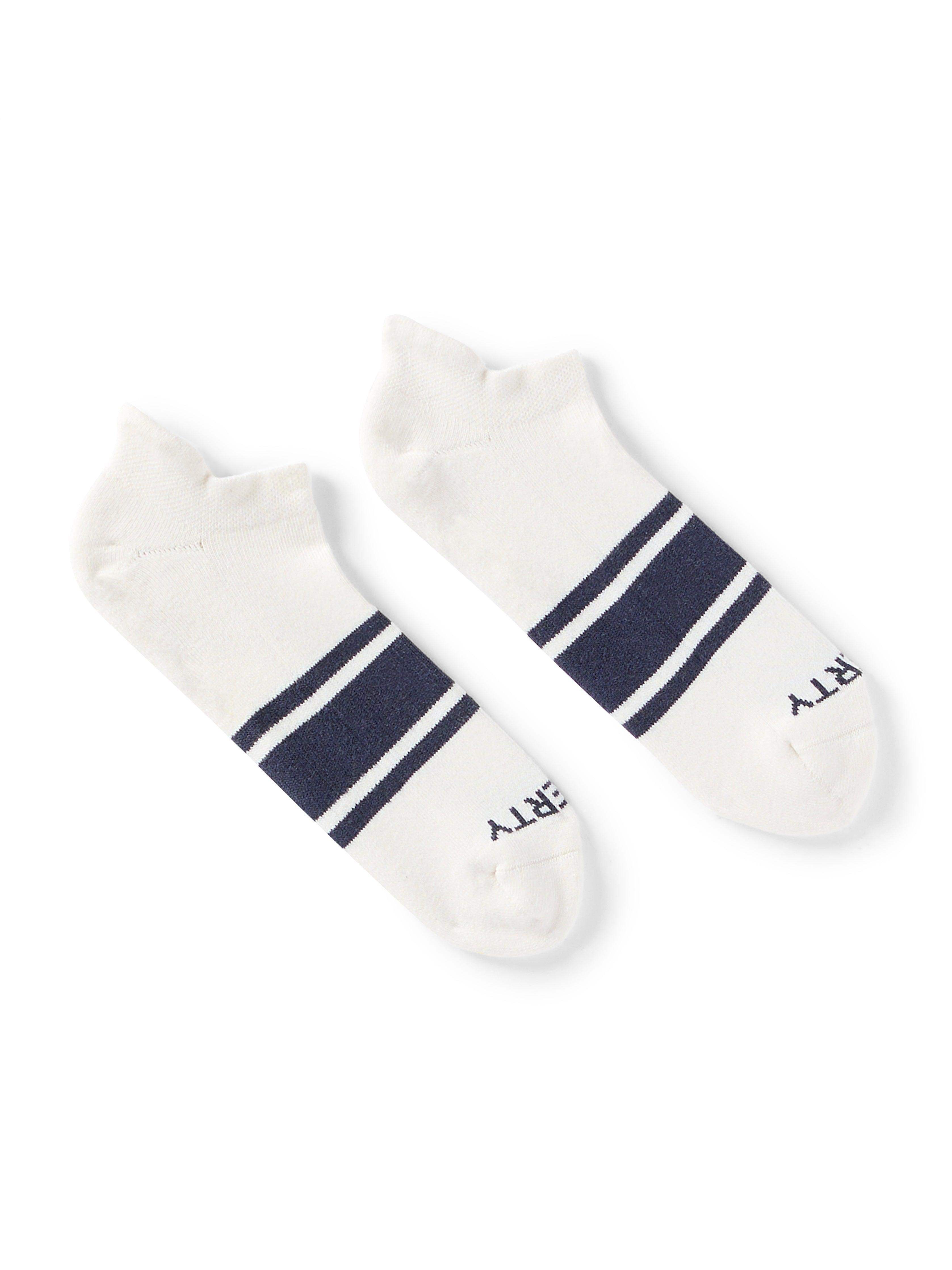 Surf Stripe Ankle Sock - White | Faherty Brand