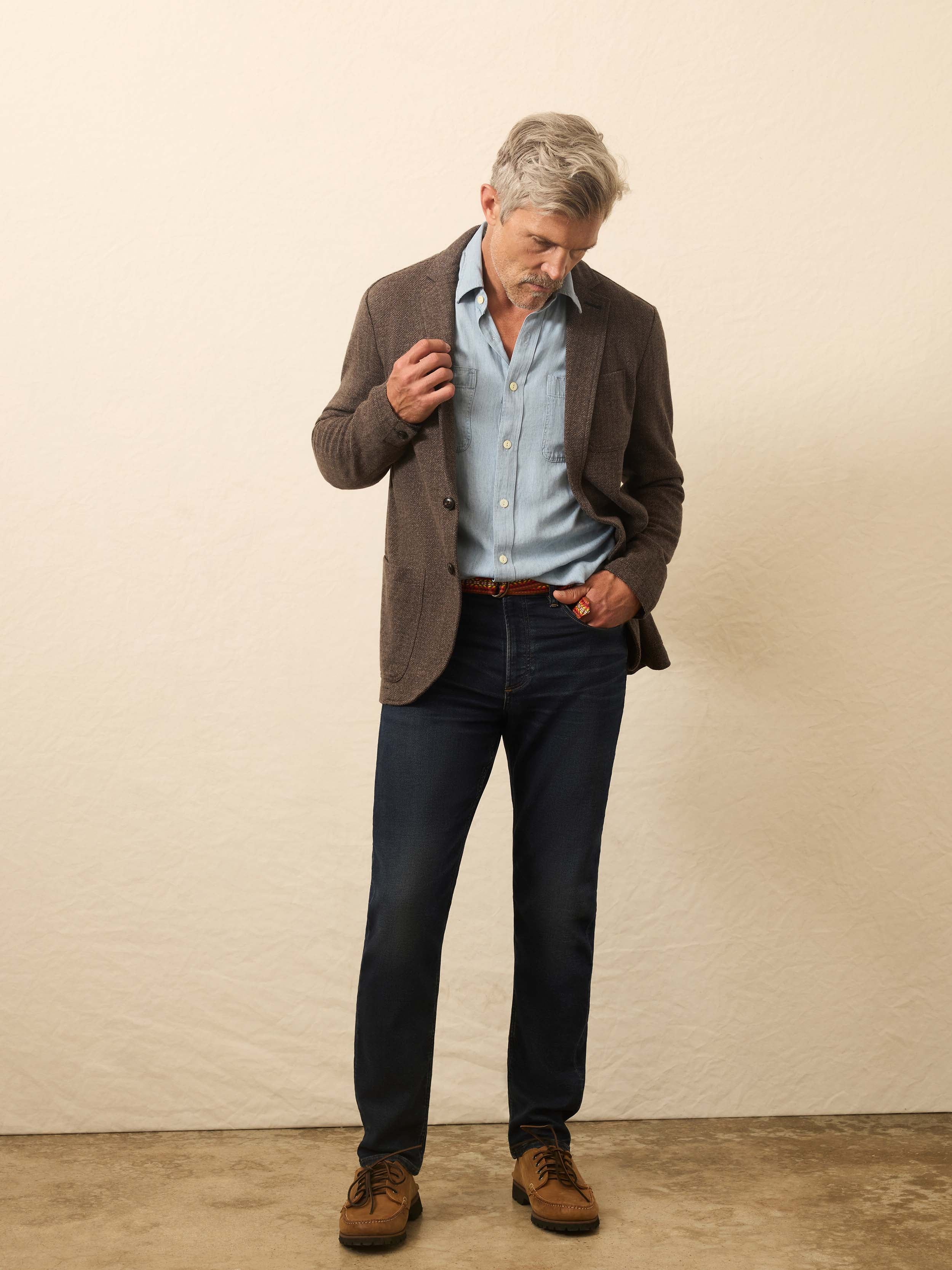 Inlet Knit Tweed Blazer - Woodland Herringbone | Faherty Brand