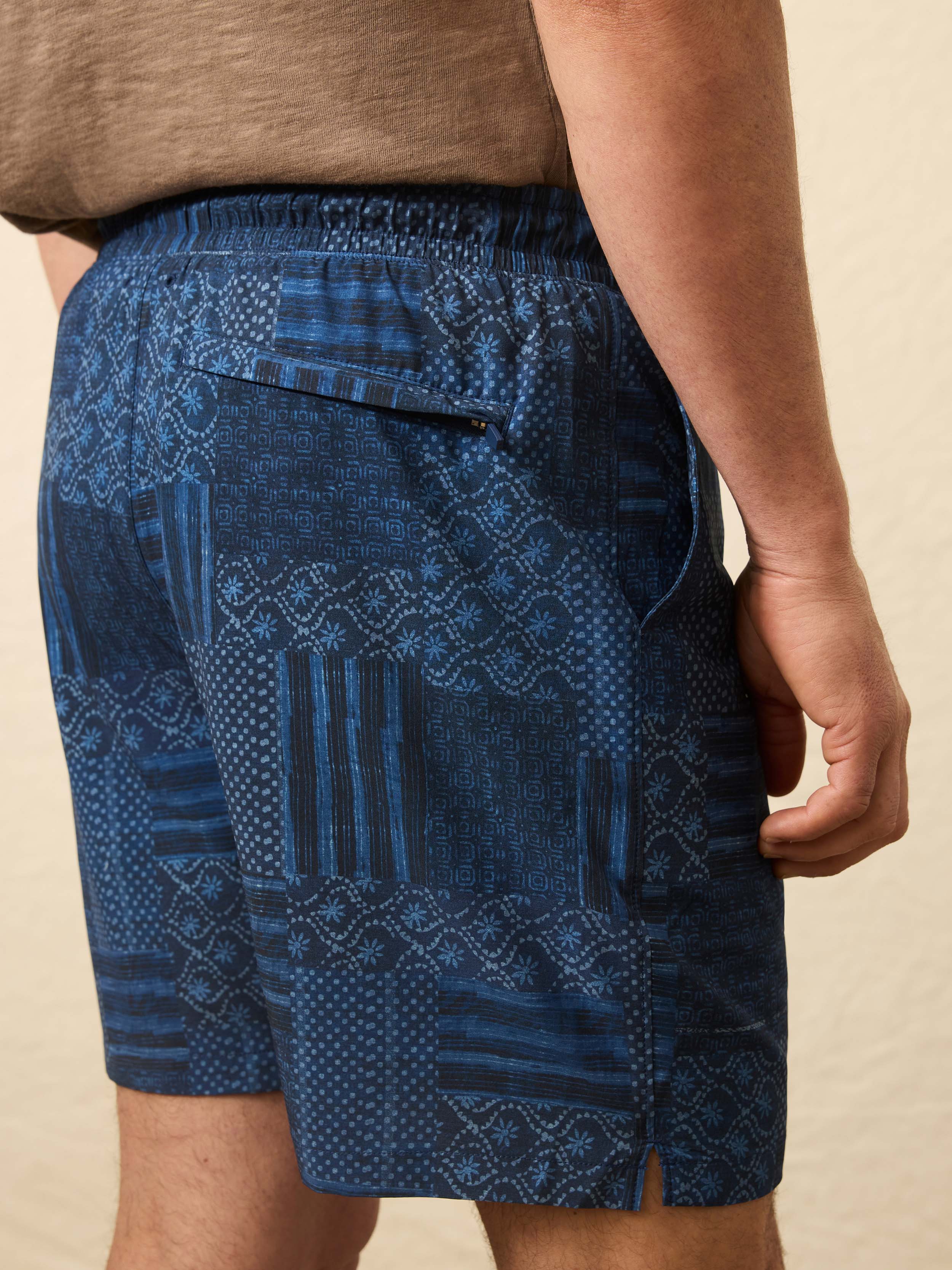 Shorelite Trunk (7") - Harbor Blues Patchwork | Faherty Brand