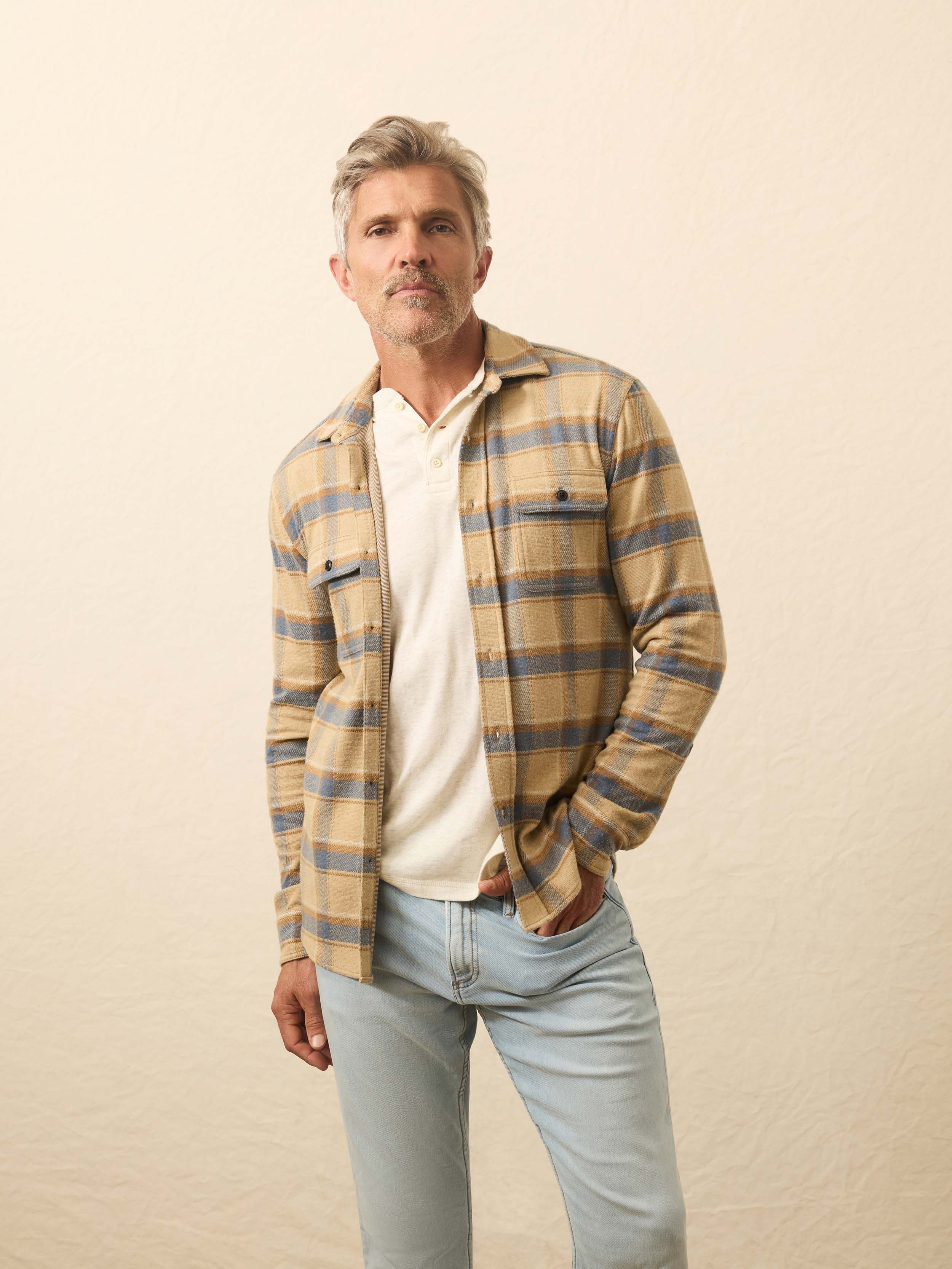 Legend Sweater Shirt - Windswept Shores Plaid | Faherty Brand