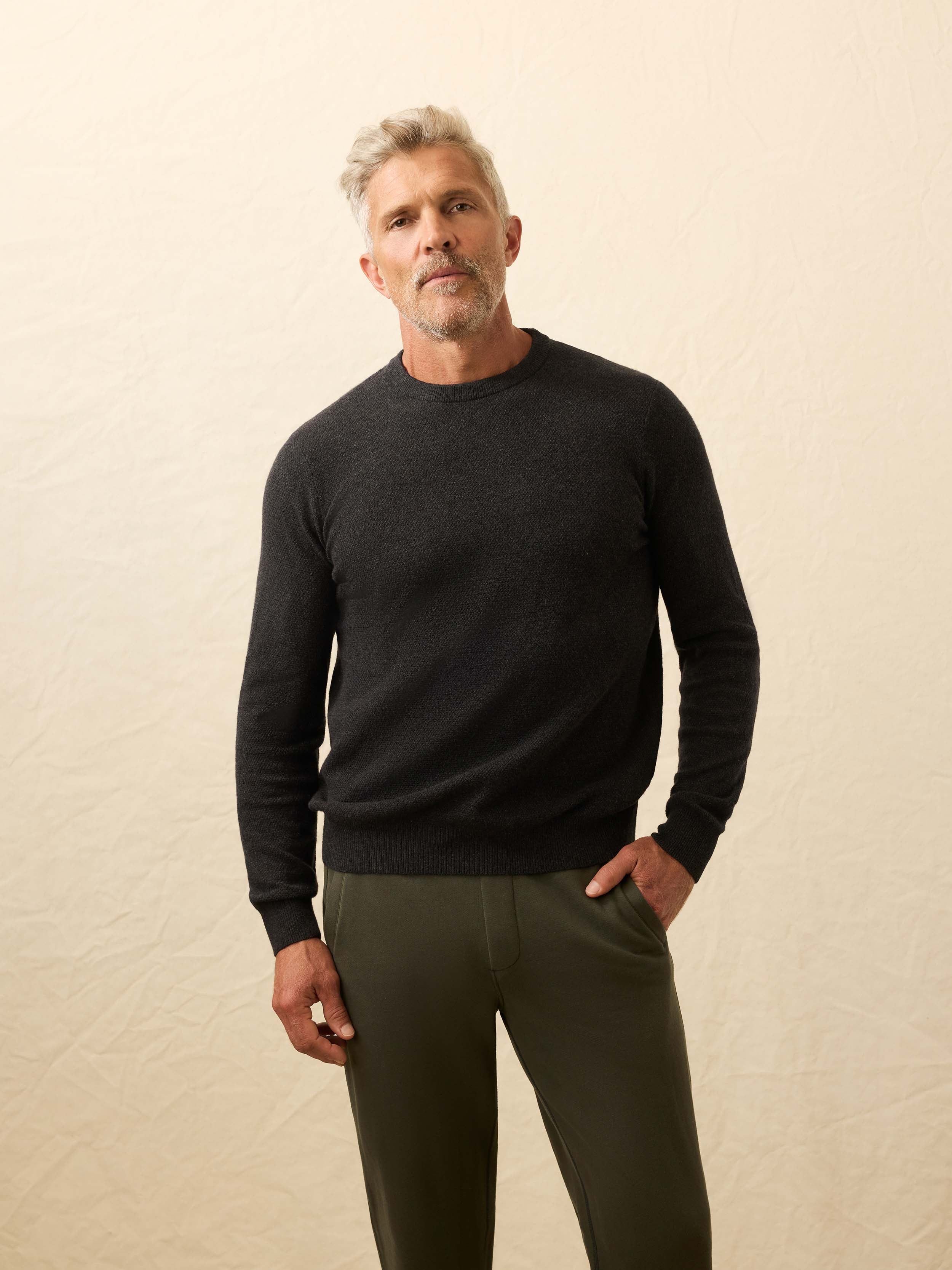 Jackson Crew Sweater - Wolf Black Heather | Faherty Brand