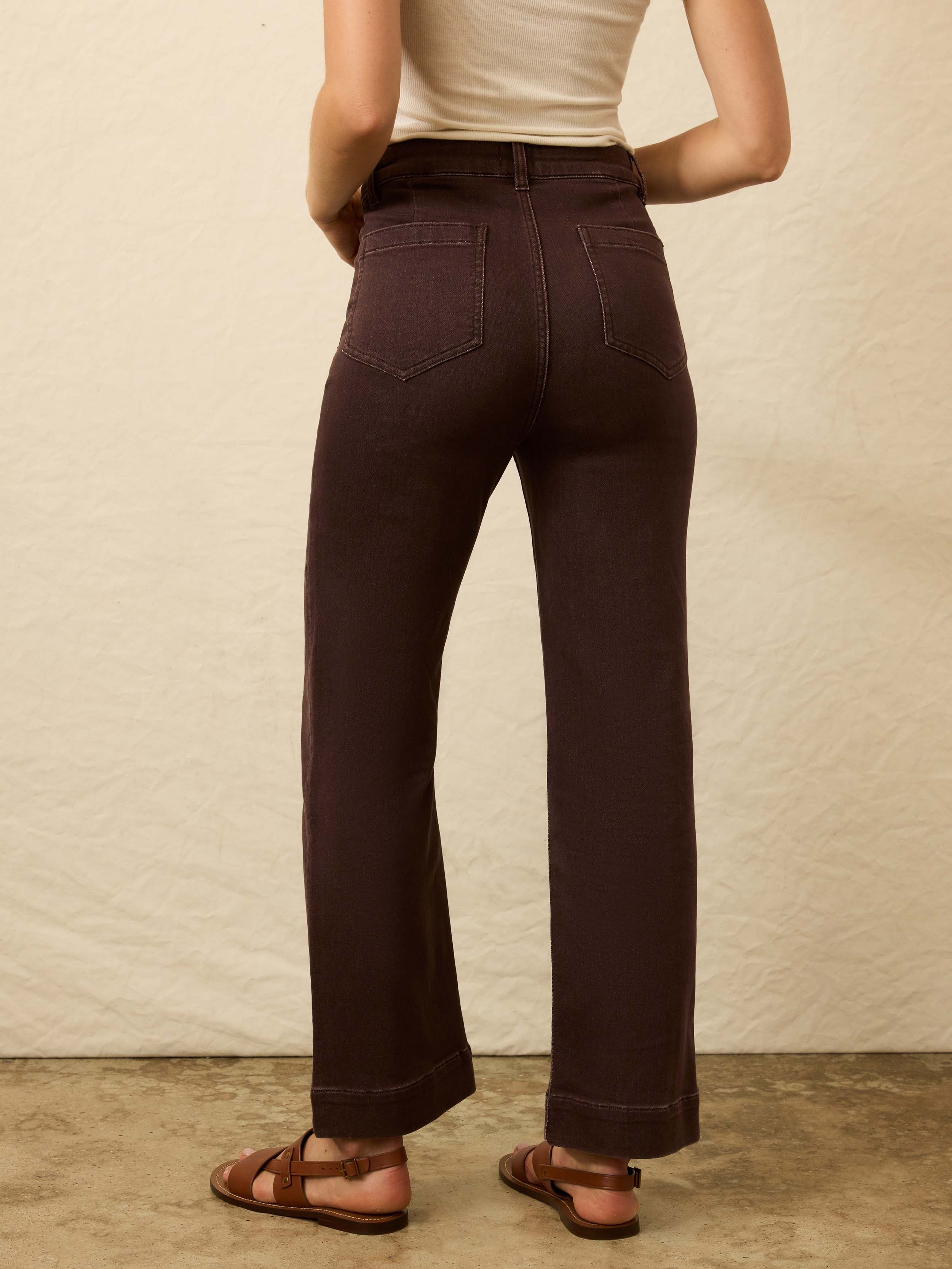 Stretch Terry Patch Pocket Ankle Pant - Northern Brown | Faherty Brand