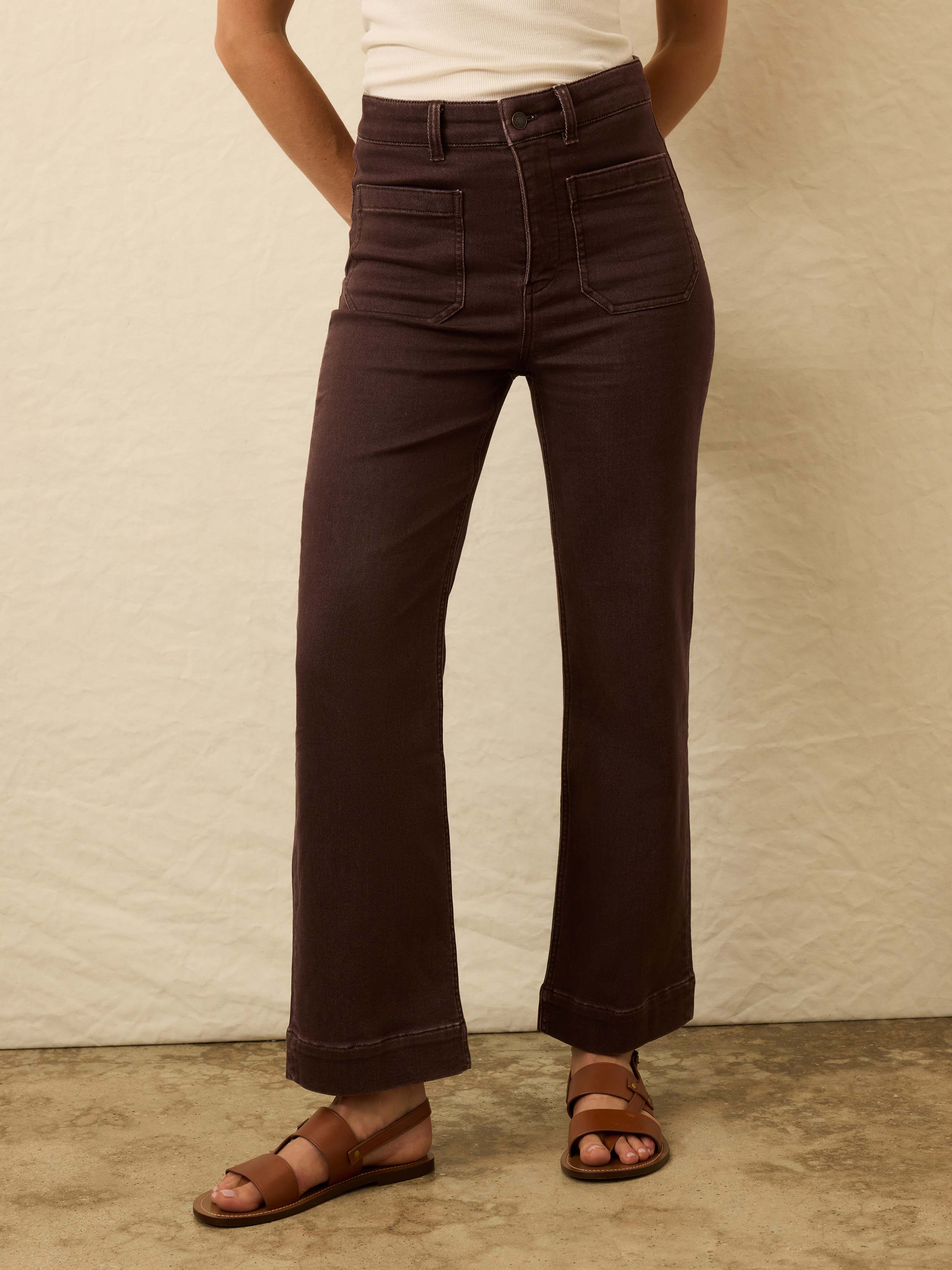 Stretch Terry Patch Pocket Ankle Pant - Northern Brown | Faherty Brand