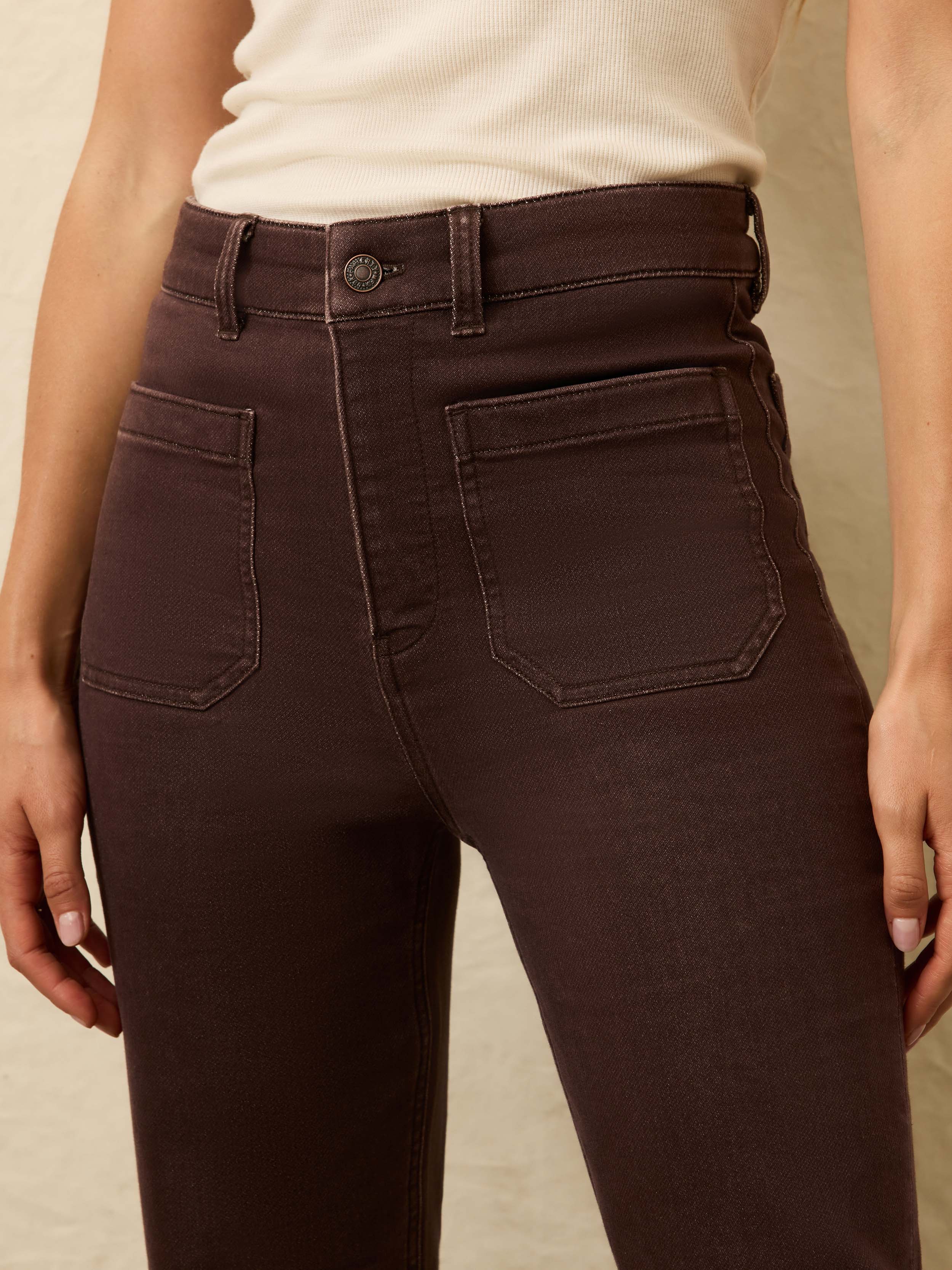 Stretch Terry Patch Pocket Ankle Pant - Northern Brown | Faherty Brand