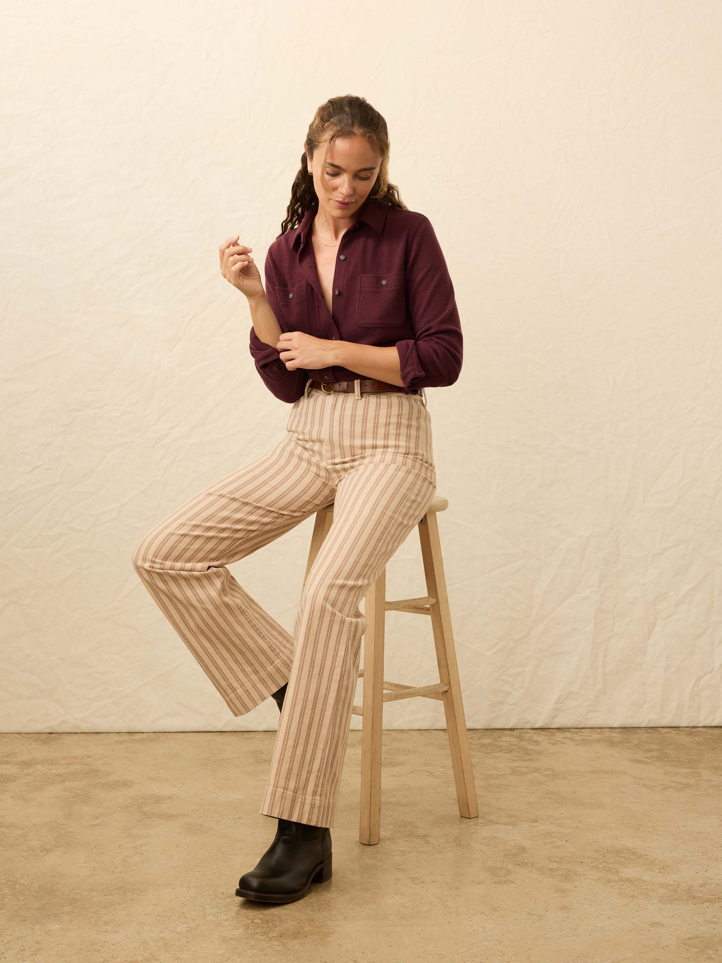 Legend Sweater Shirt - Burgundy Twill | Faherty Brand