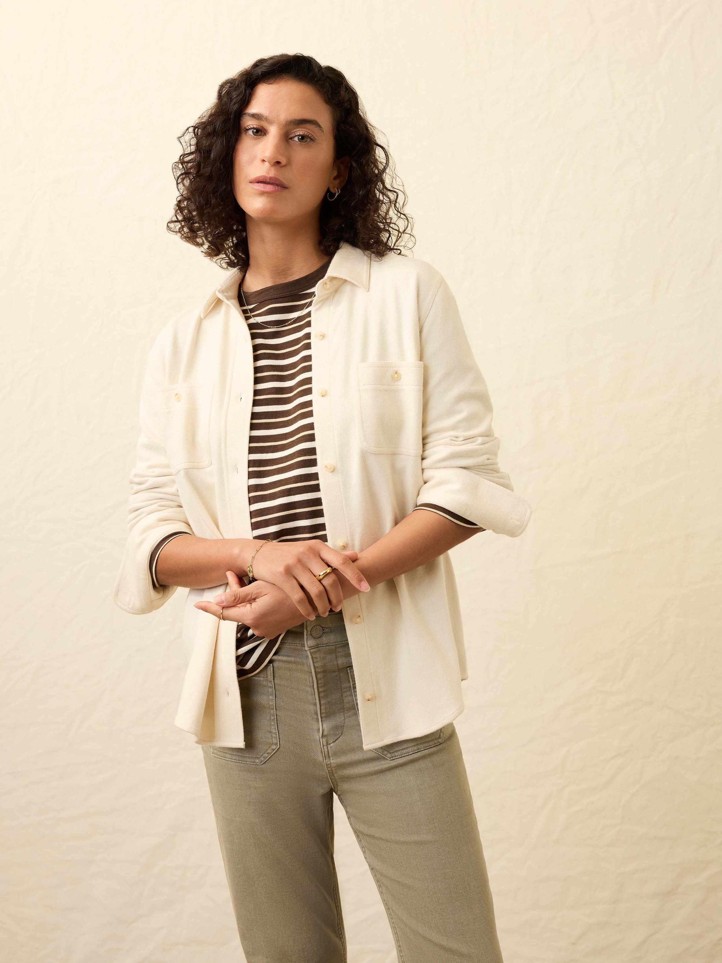Legend™ Sweater Shirt - Light Oatmeal Twill | Faherty Brand