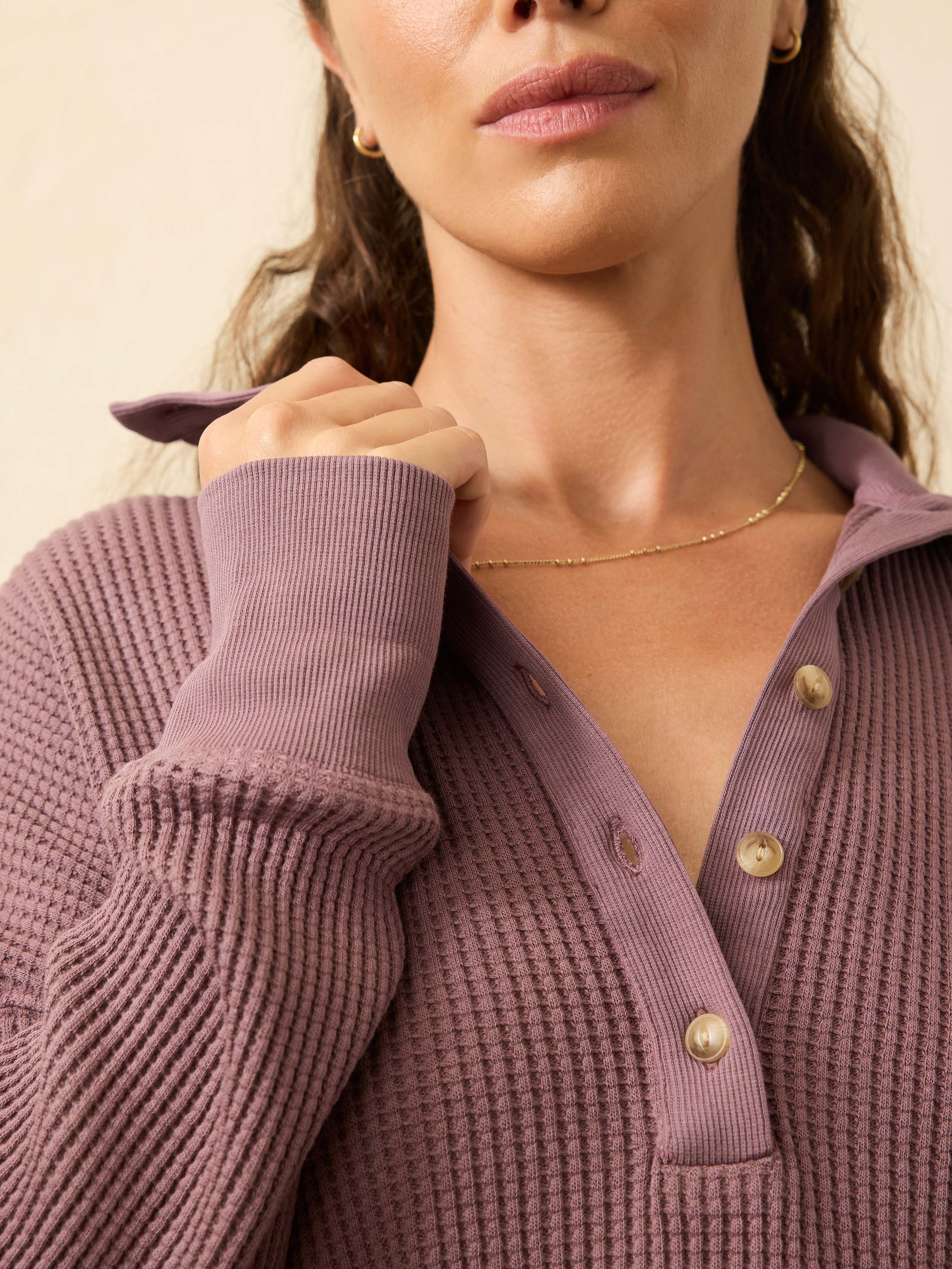 Apres Waffle Henley - Flint | Faherty Brand
