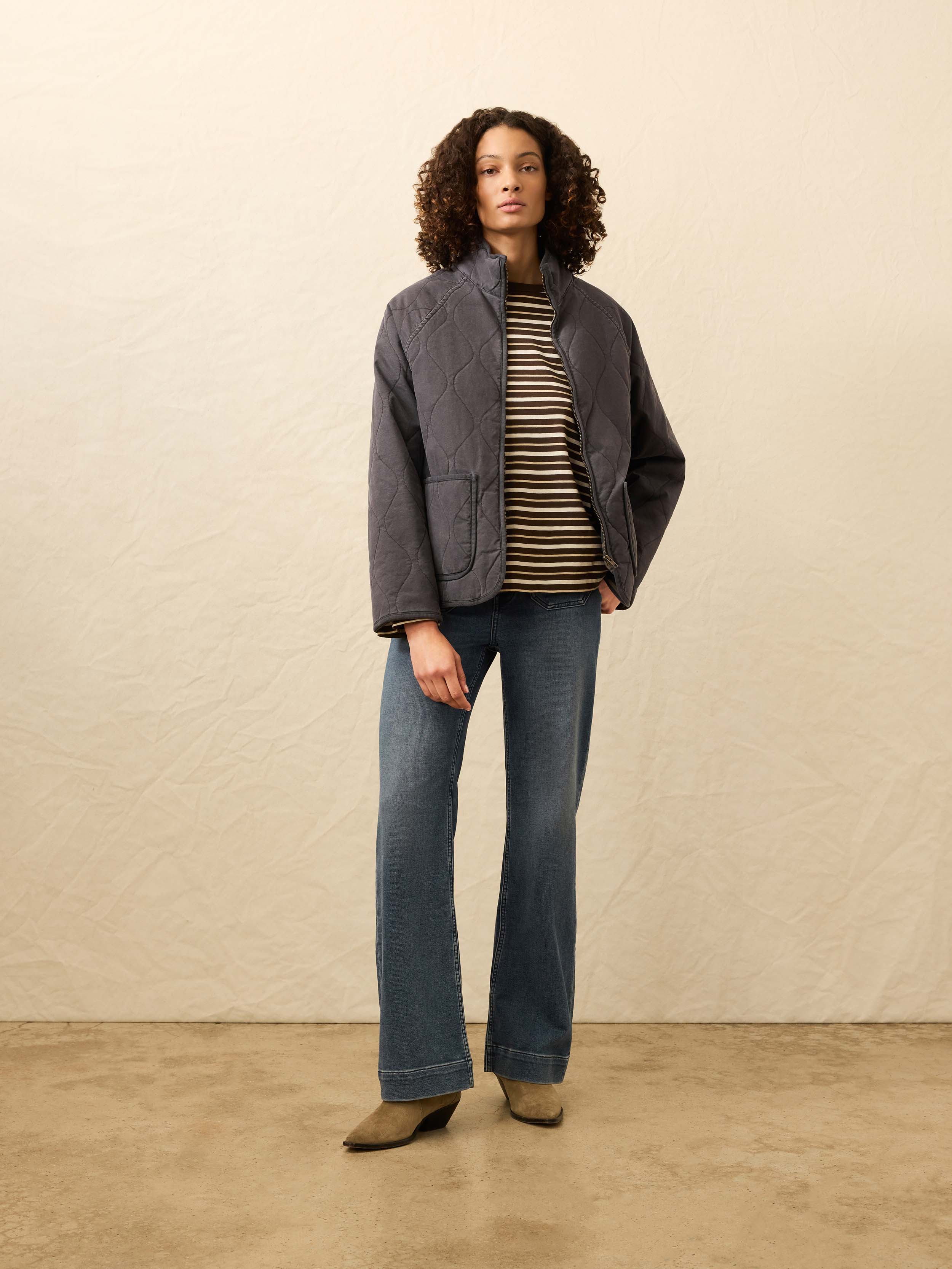 Sunwashed Quilted Jacket - Washed Charcoal | Faherty Brand