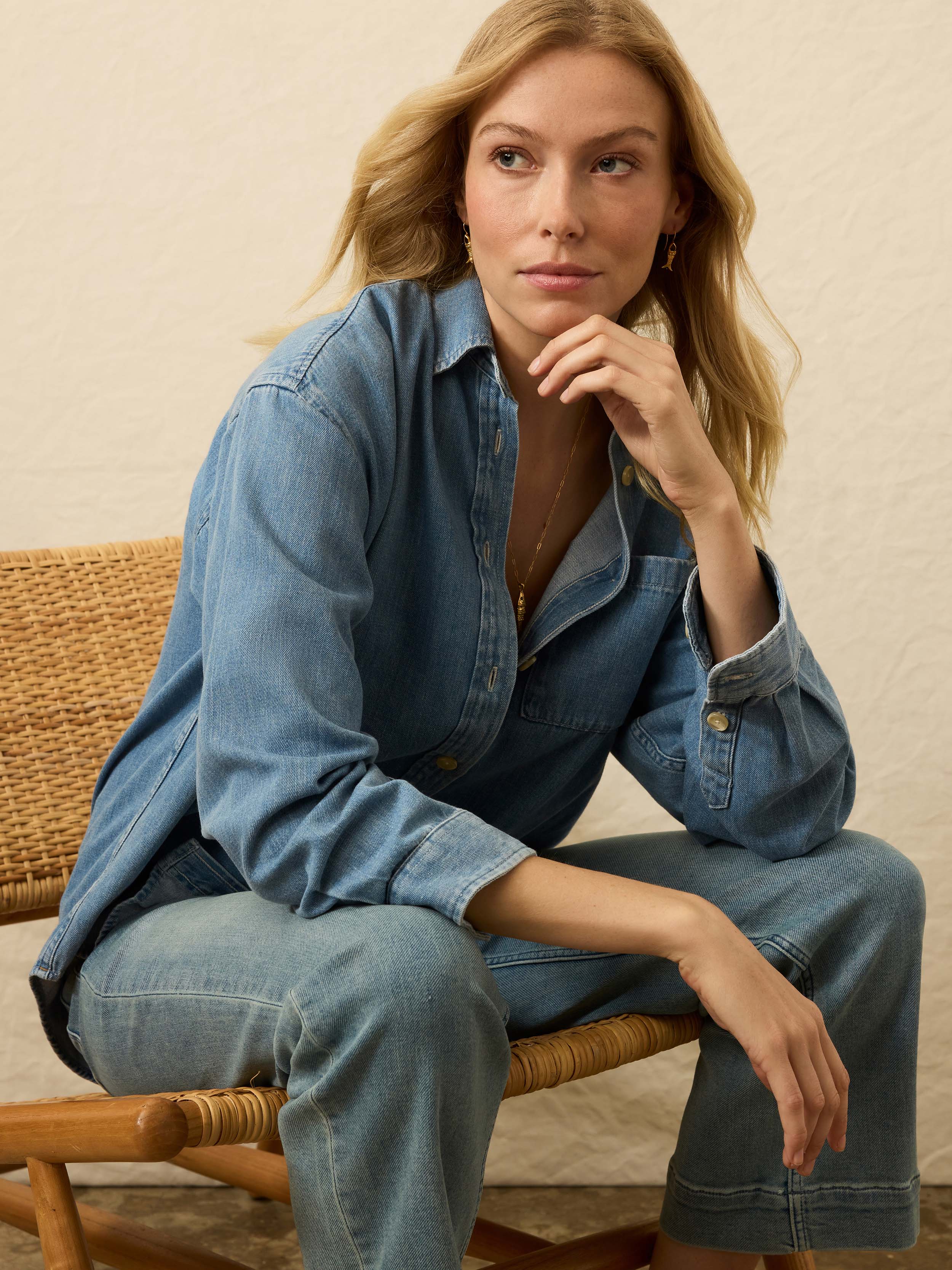 Sunfair Denim Relaxed Shirt - Glacier Bay Wash | Faherty Brand