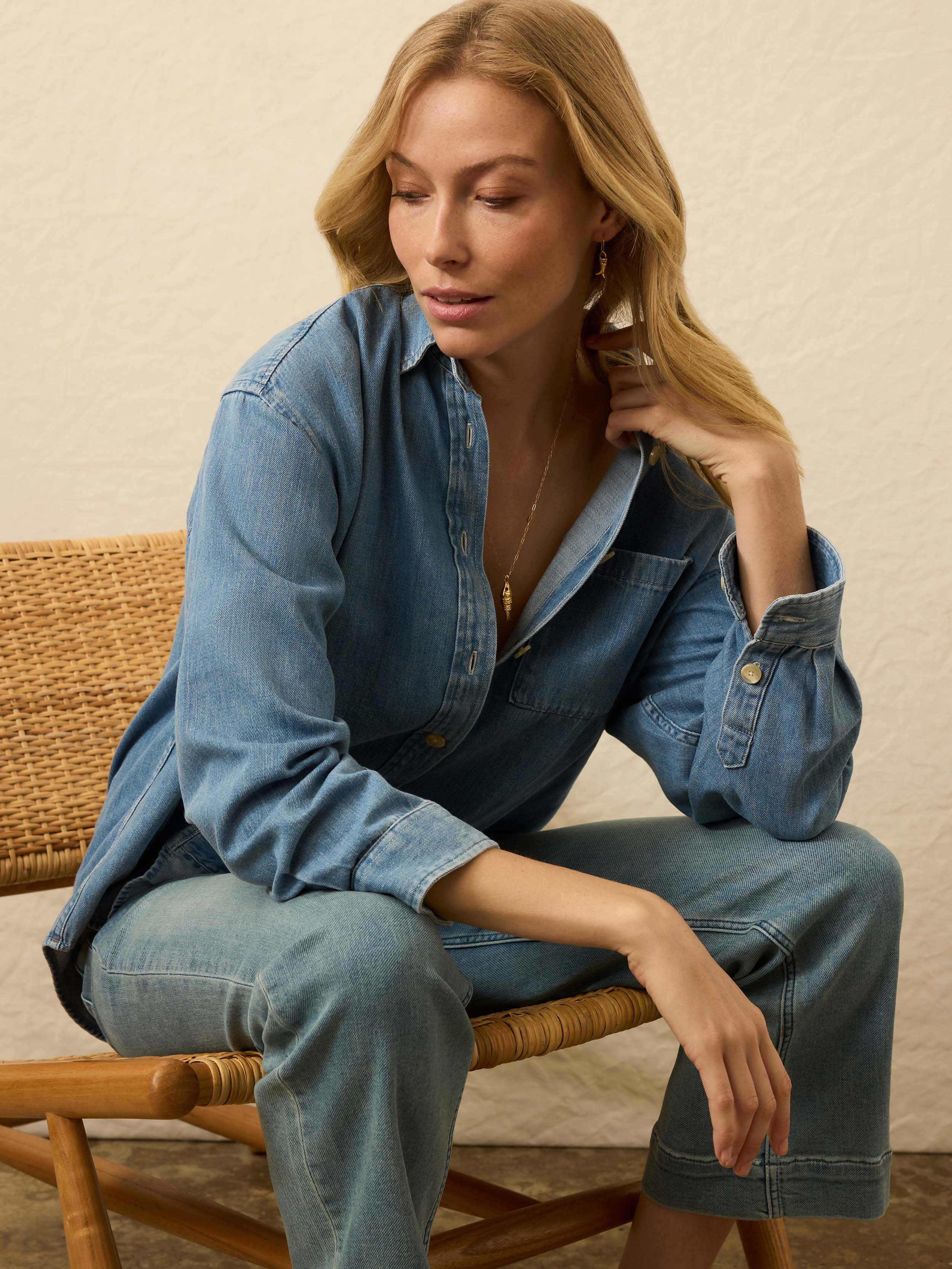 Sunfair Denim Relaxed Shirt - Glacier Bay Wash | Faherty Brand