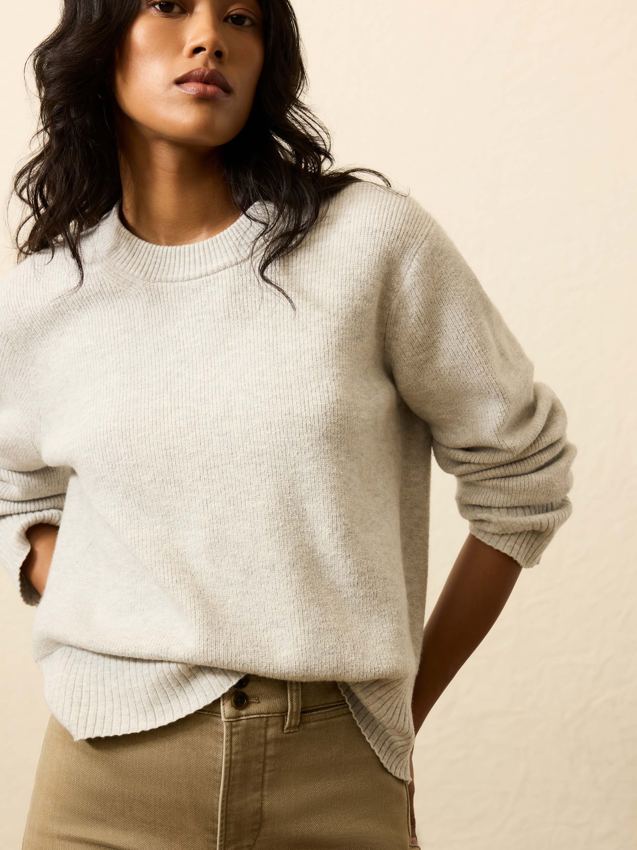 Jackson Crewneck Sweater - Ice Grey Heather | Faherty Brand
