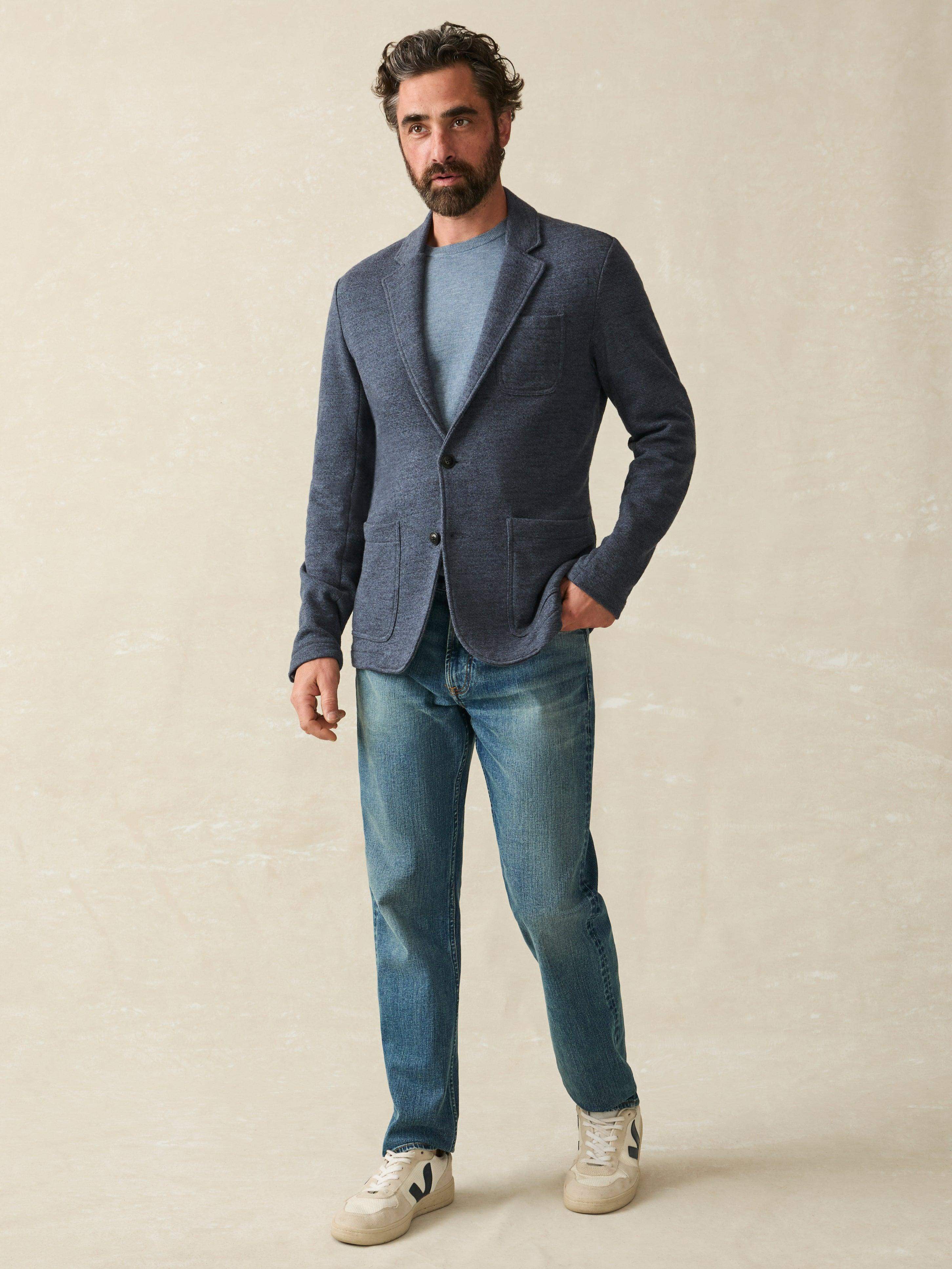 Inlet Knit Blazer (Short) - Deep Navy Melange | Faherty Brand