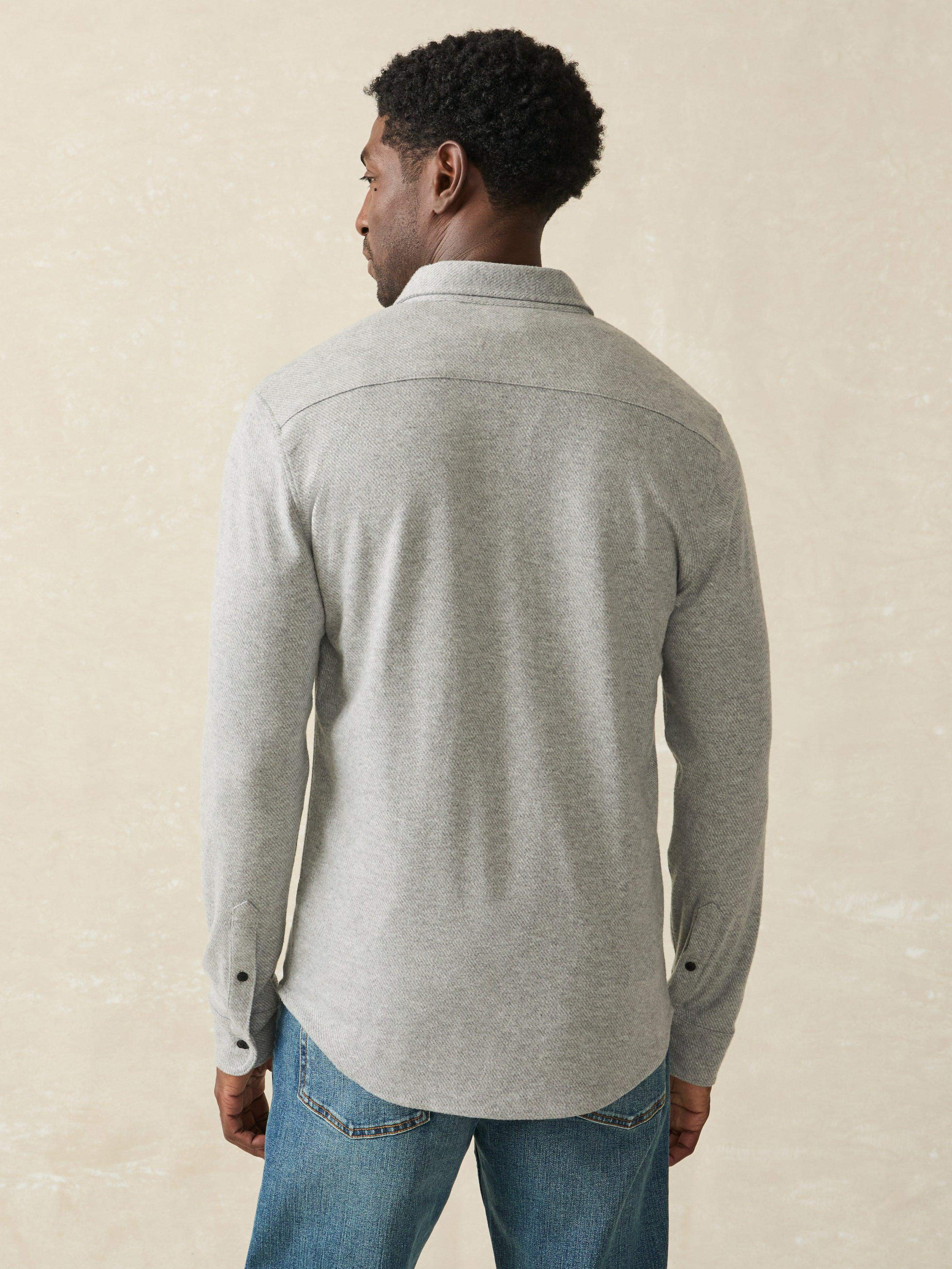 Legend™ Sweater Shirt (single Pocket) - Fossil Grey Twill | Faherty Brand
