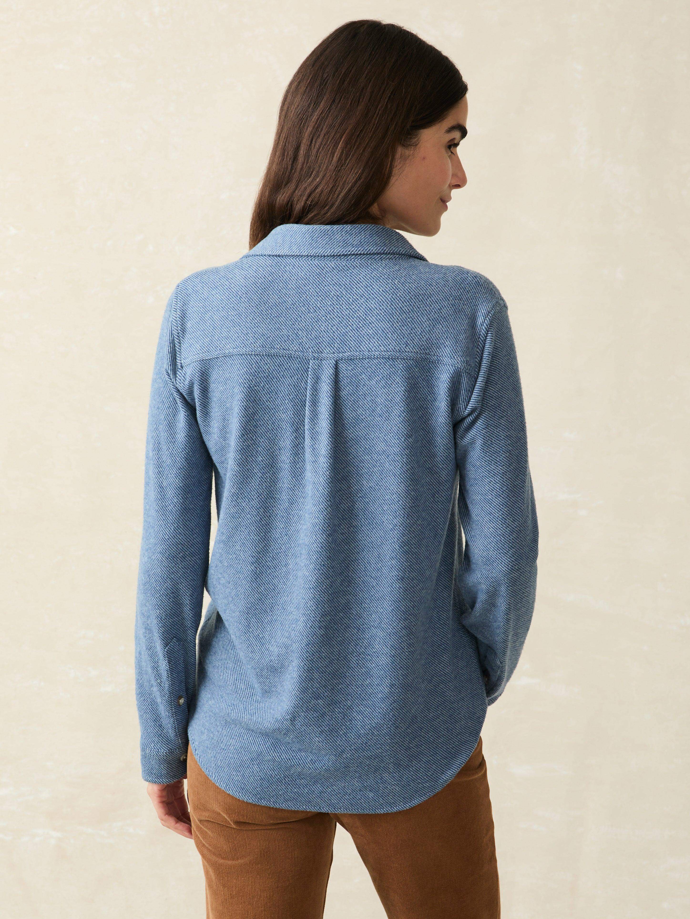 Legend Sweater Shirt - Glacier Blue Twill | Faherty Brand