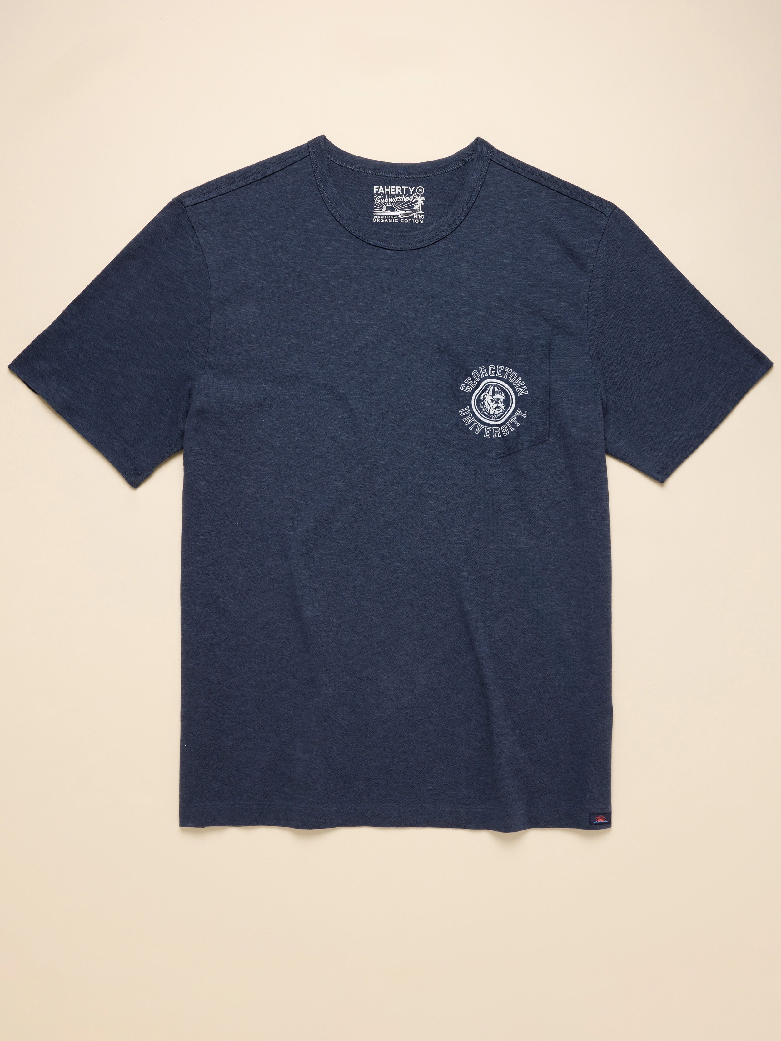 Georgetown Sunwashed Pocket Tee - Dune Navy | Faherty Brand