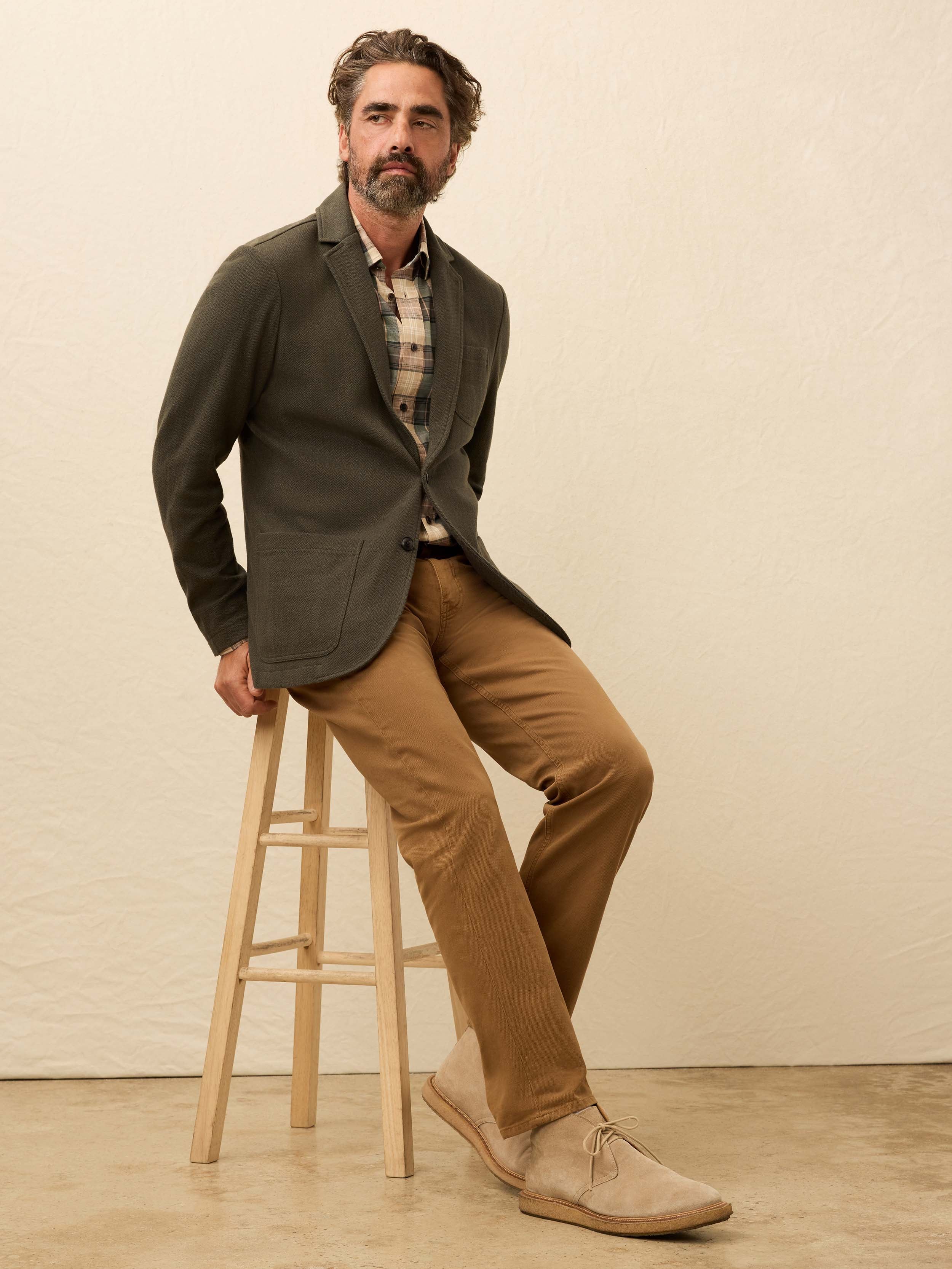Inlet Knit Tweed Blazer - Olive Lake Herringbone | Faherty Brand
