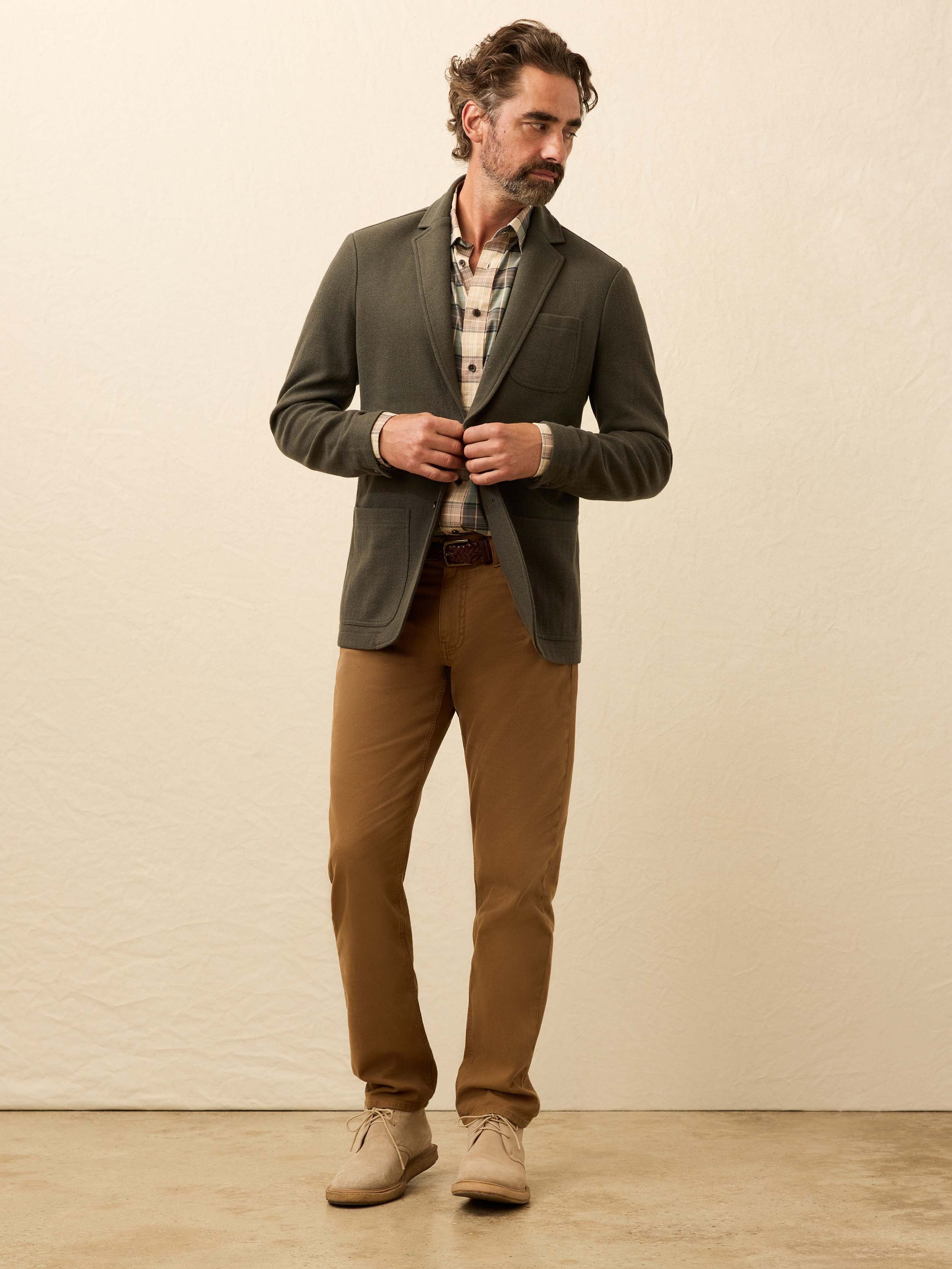 Inlet Knit Tweed Blazer - Olive Lake Herringbone | Faherty Brand
