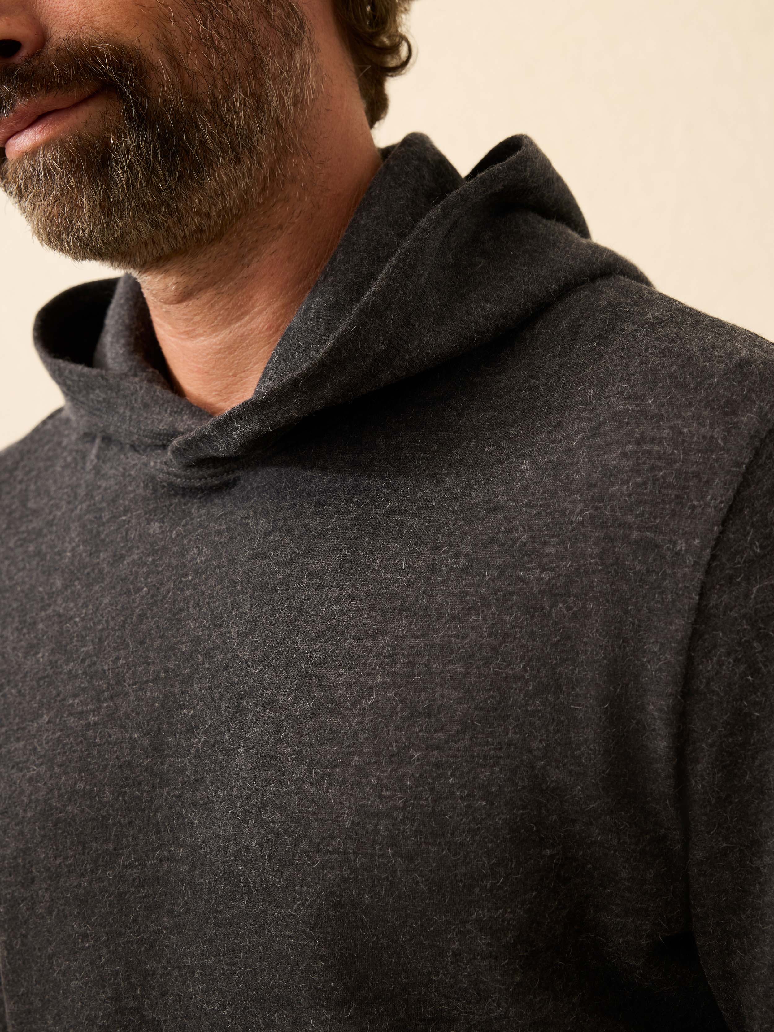 Aspen Lounge Cashmere Hoodie - Coal Smoke Melange | Faherty Brand