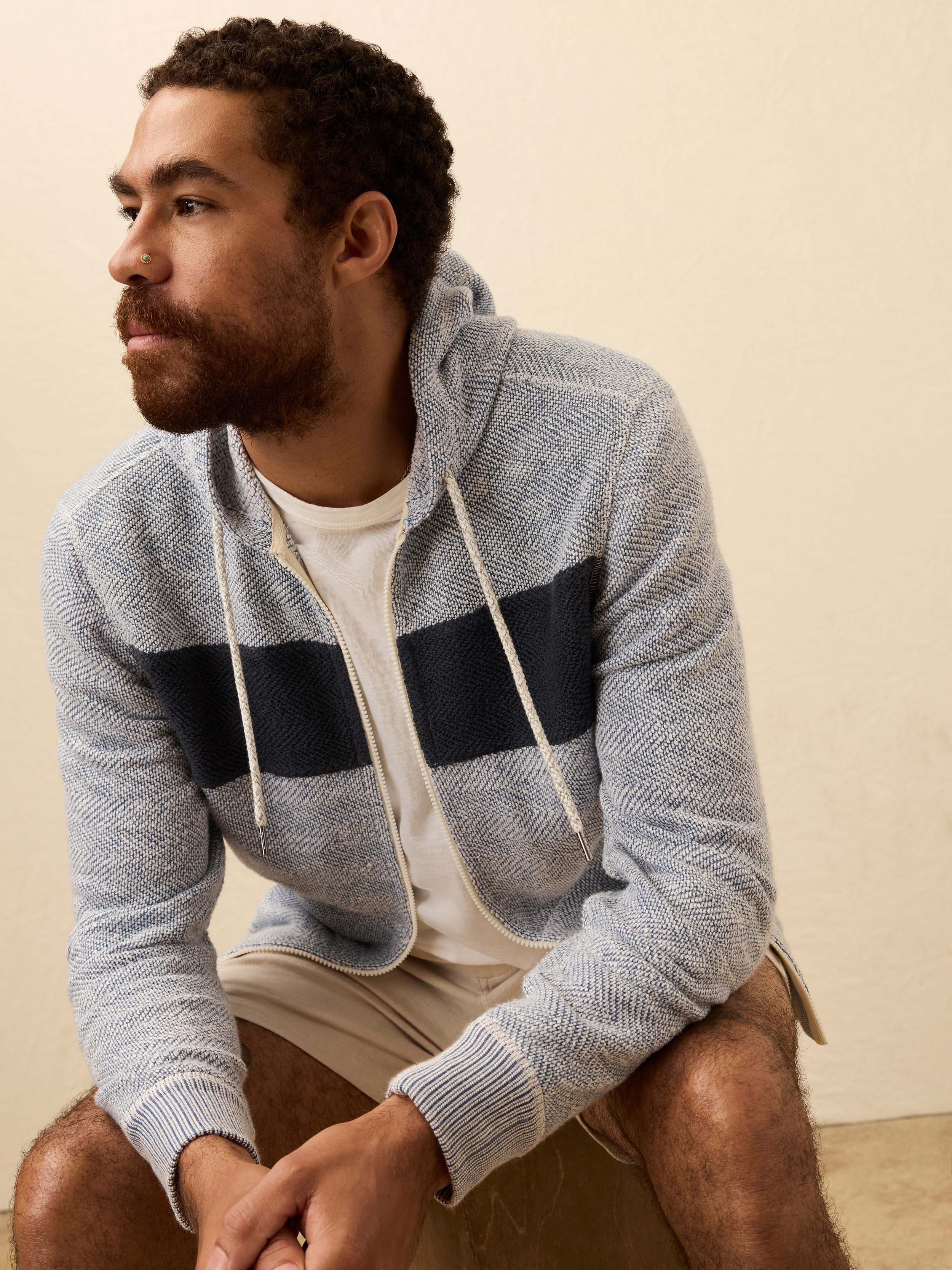 Whitewater Full Zip Hoodie - Whitewater Surf Stripe | Faherty Brand