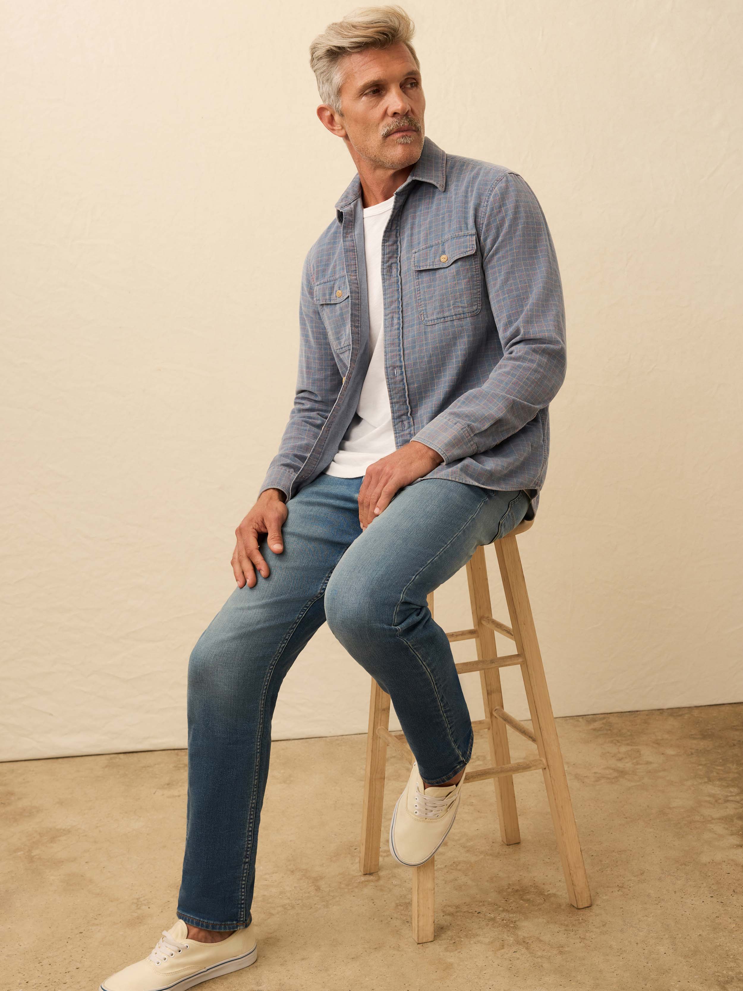 Corduroy Workshirt - Indigo Belle Plaid | Faherty Brand