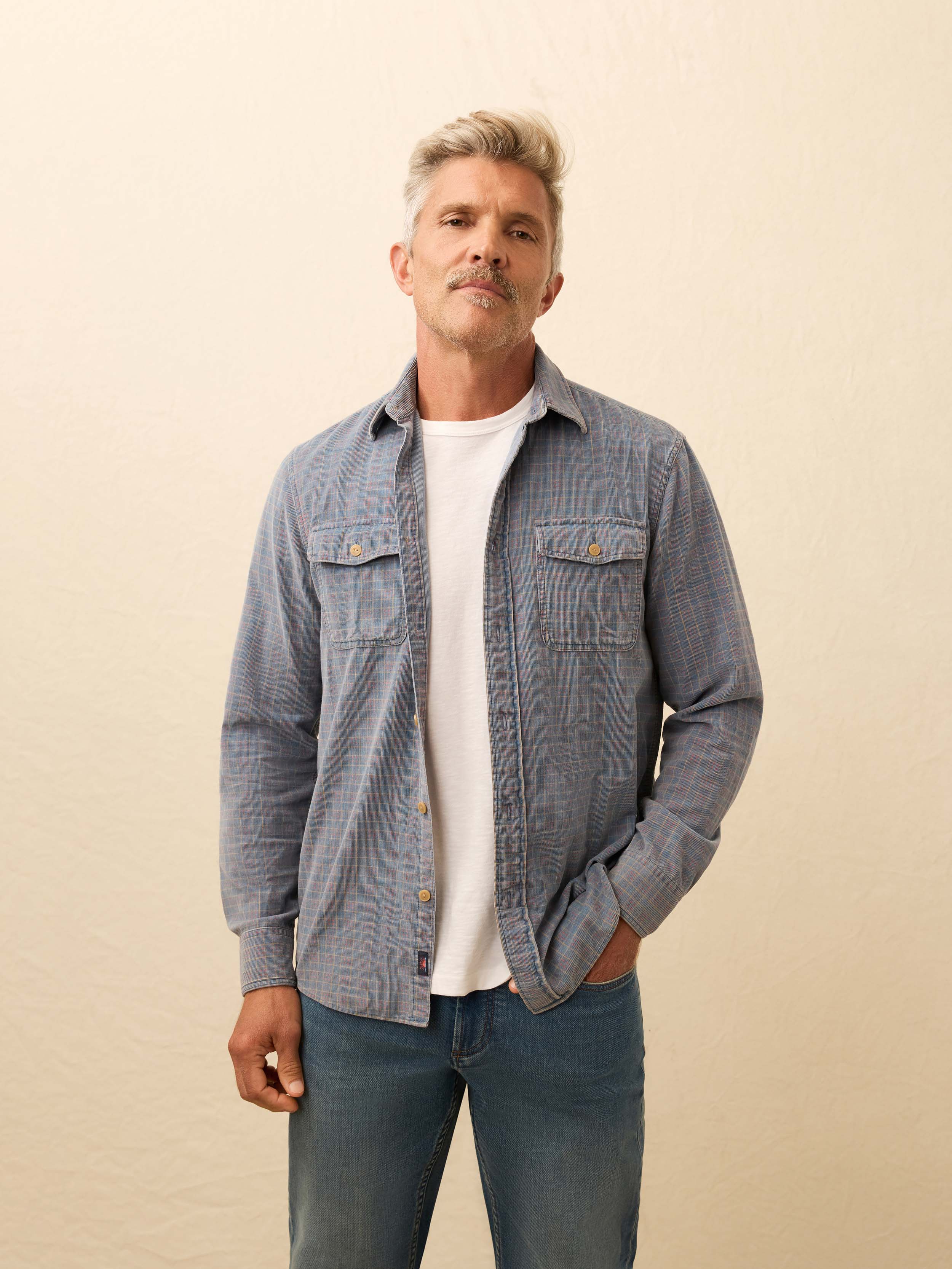 Corduroy Workshirt - Indigo Belle Plaid | Faherty Brand