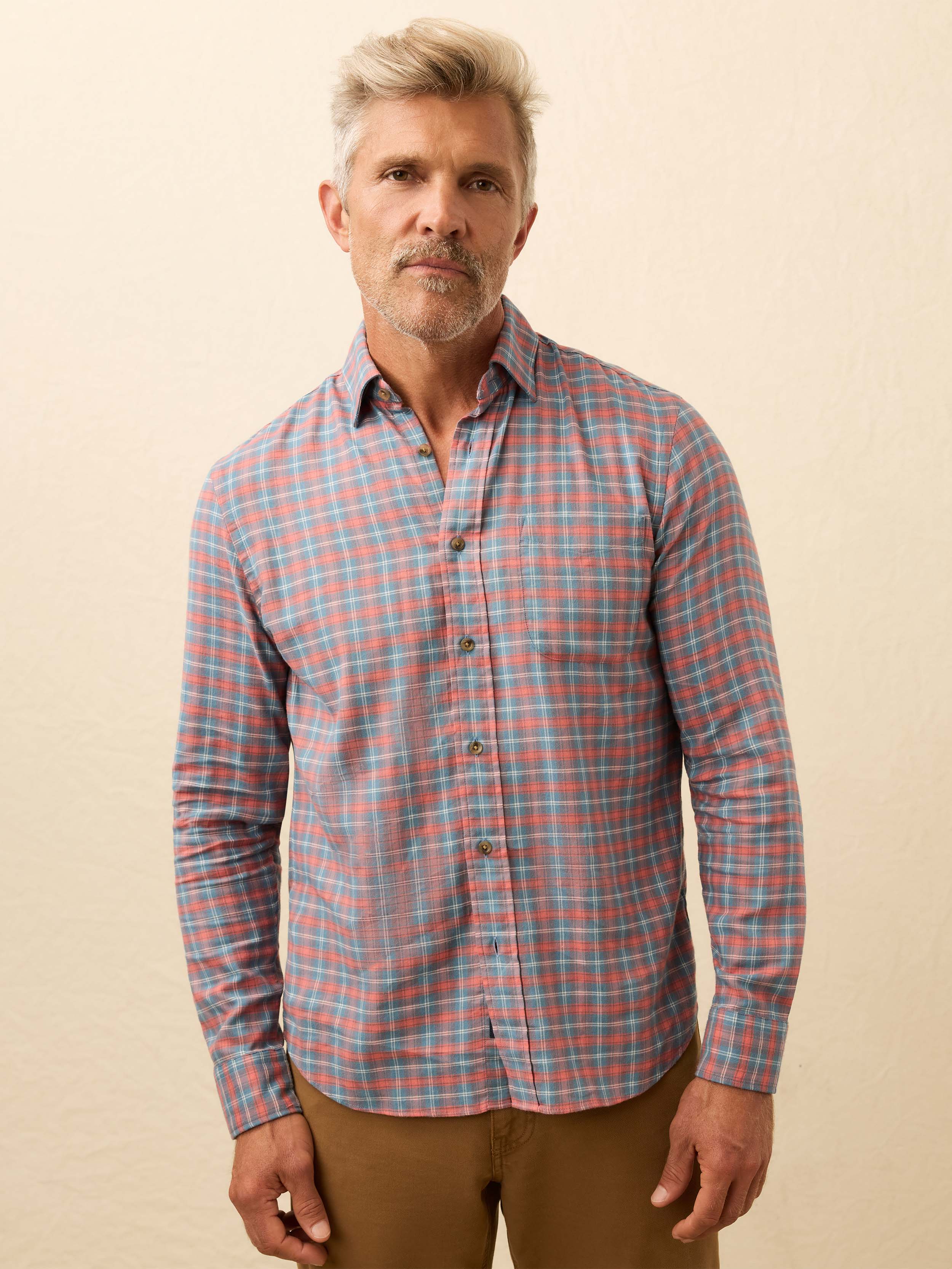 Movement™ Brushed Shirt - Blue Sierra Plaid | Faherty Brand