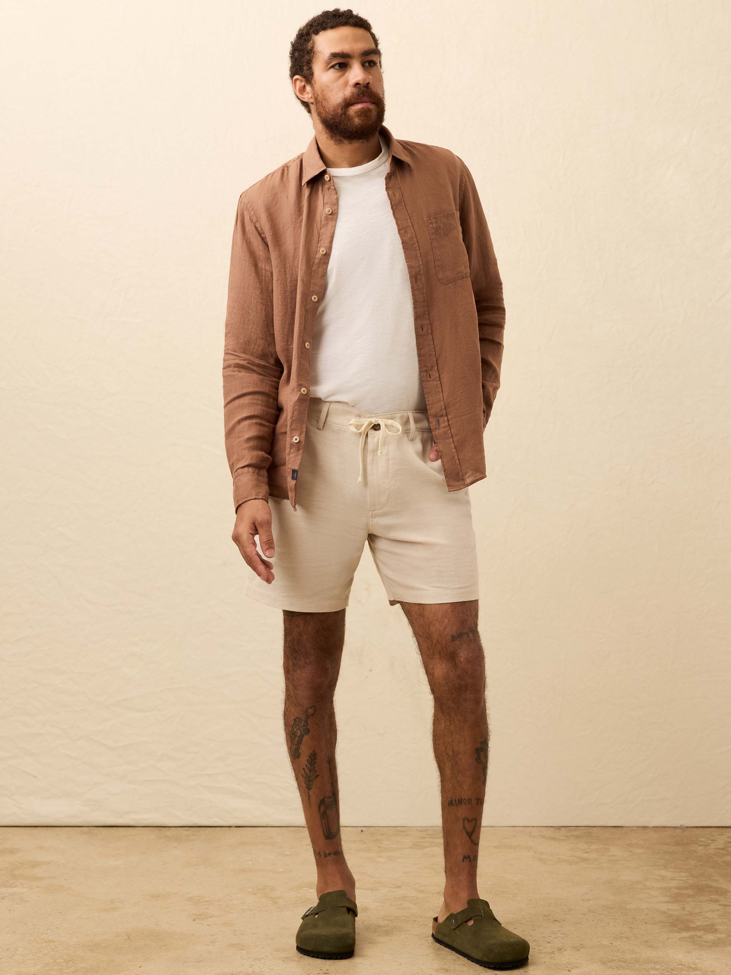 Laguna Linen Shirt - Chestnut Woods | Faherty Brand