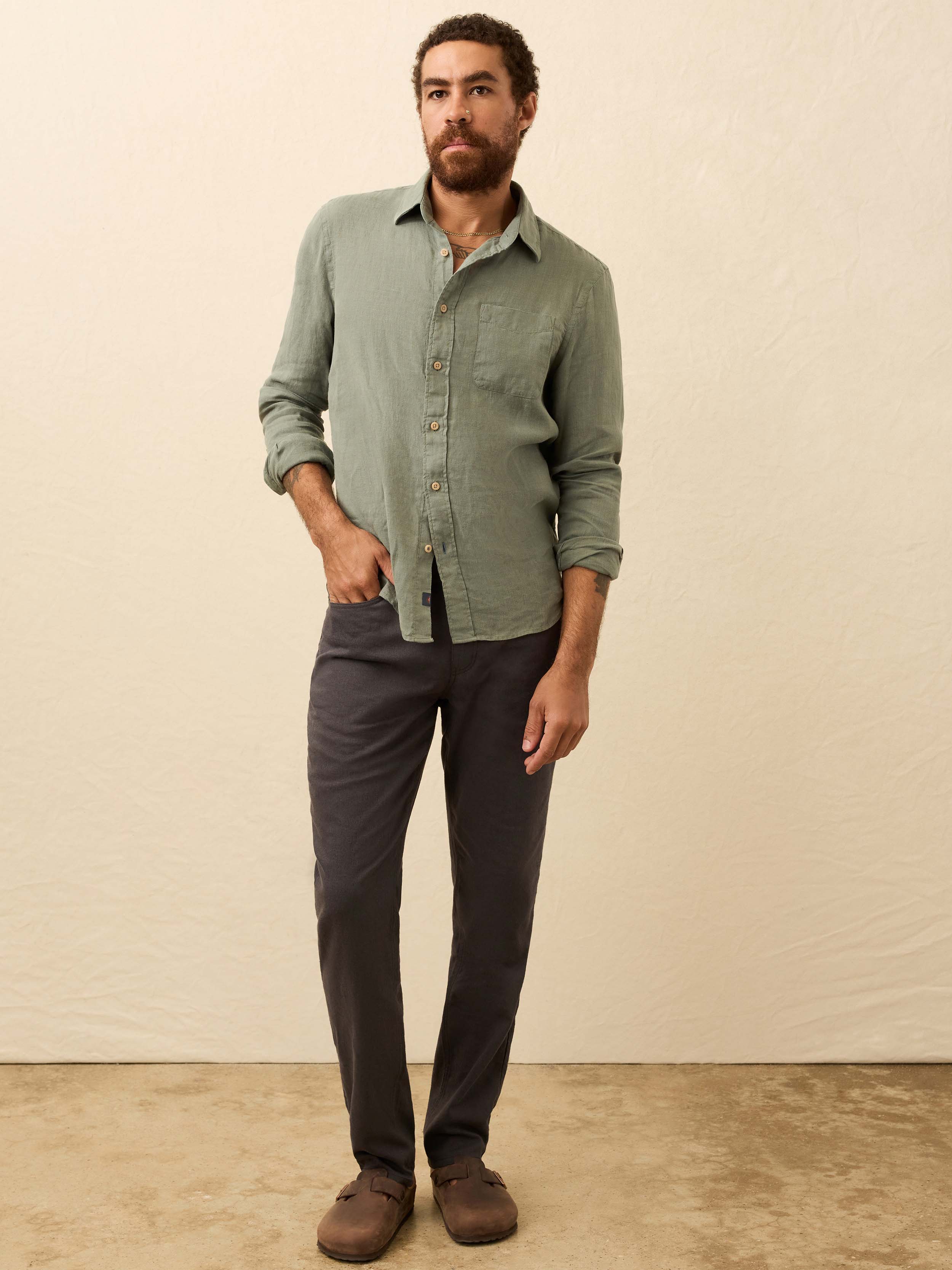 Laguna Linen Shirt - Valley Sage | Faherty Brand