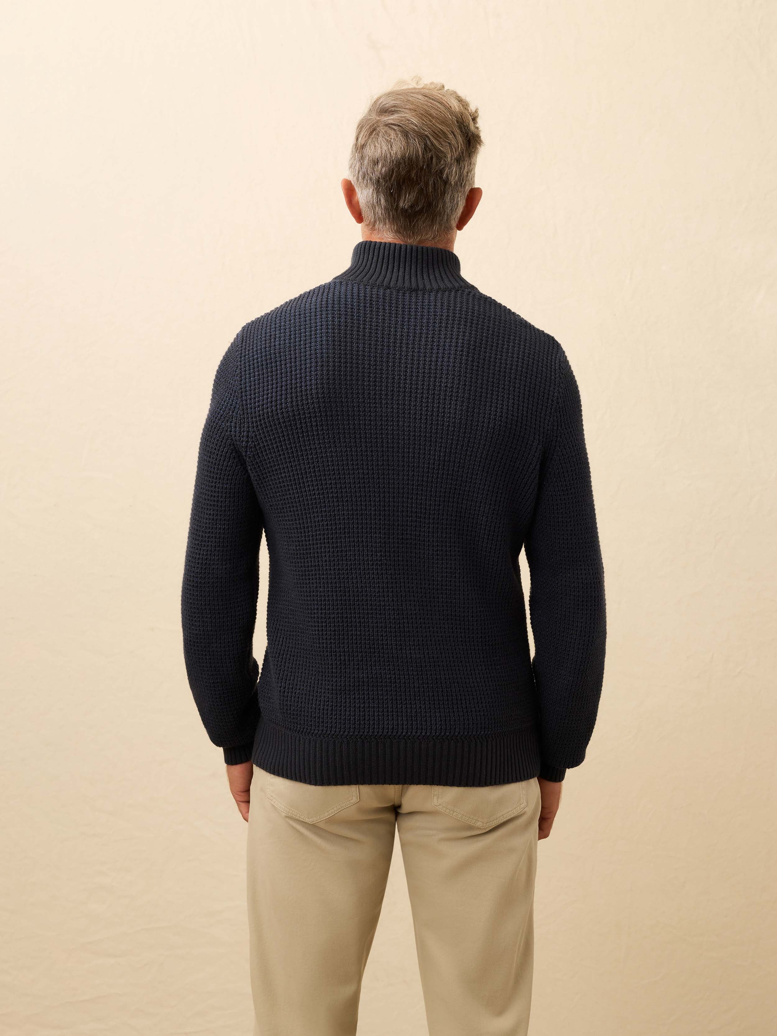 Quarter Button Sweater - Winter Navy | Faherty Brand