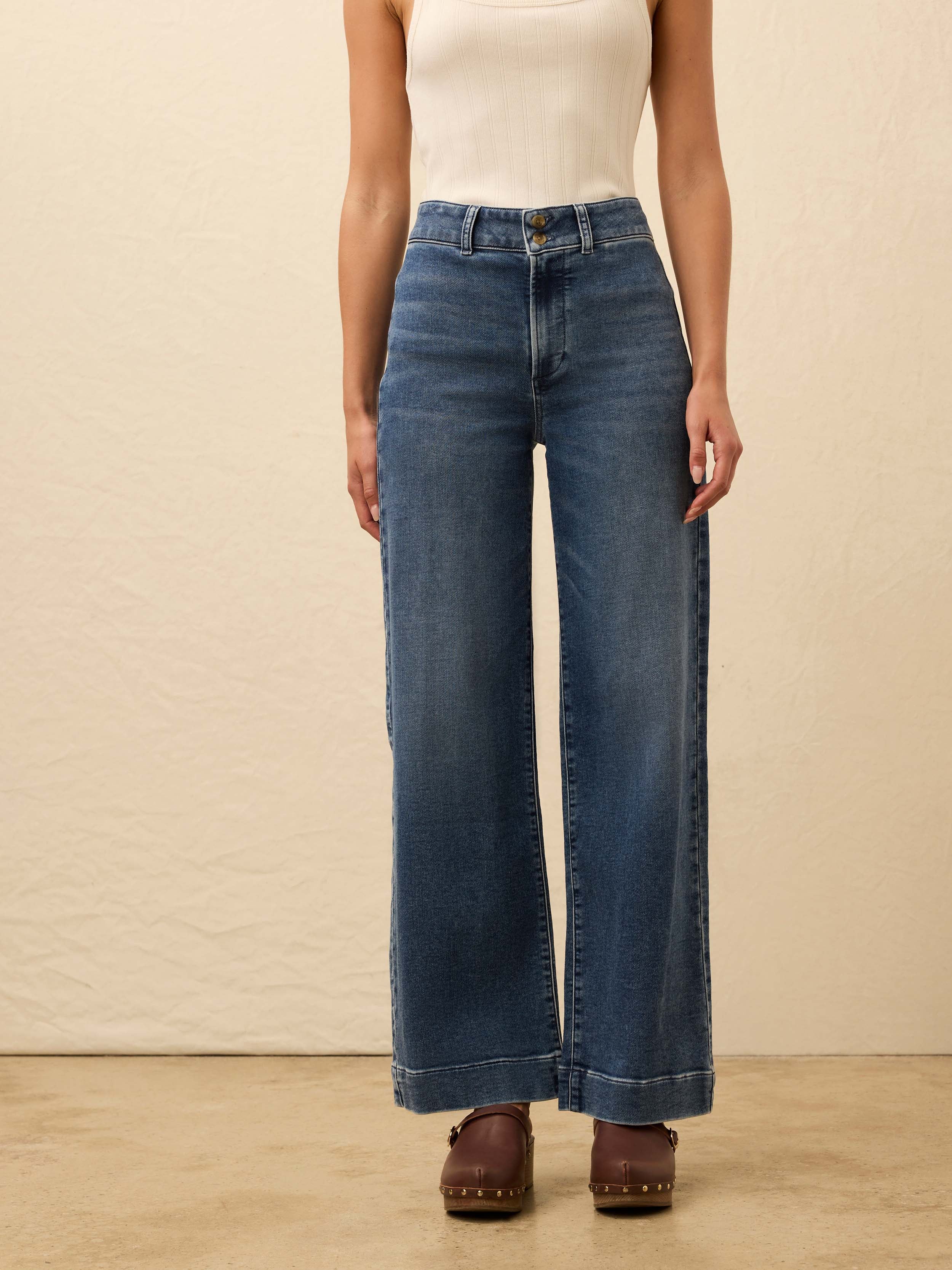 Stretch Terry Sailor Trouser - Bayshore Wash | Faherty Brand