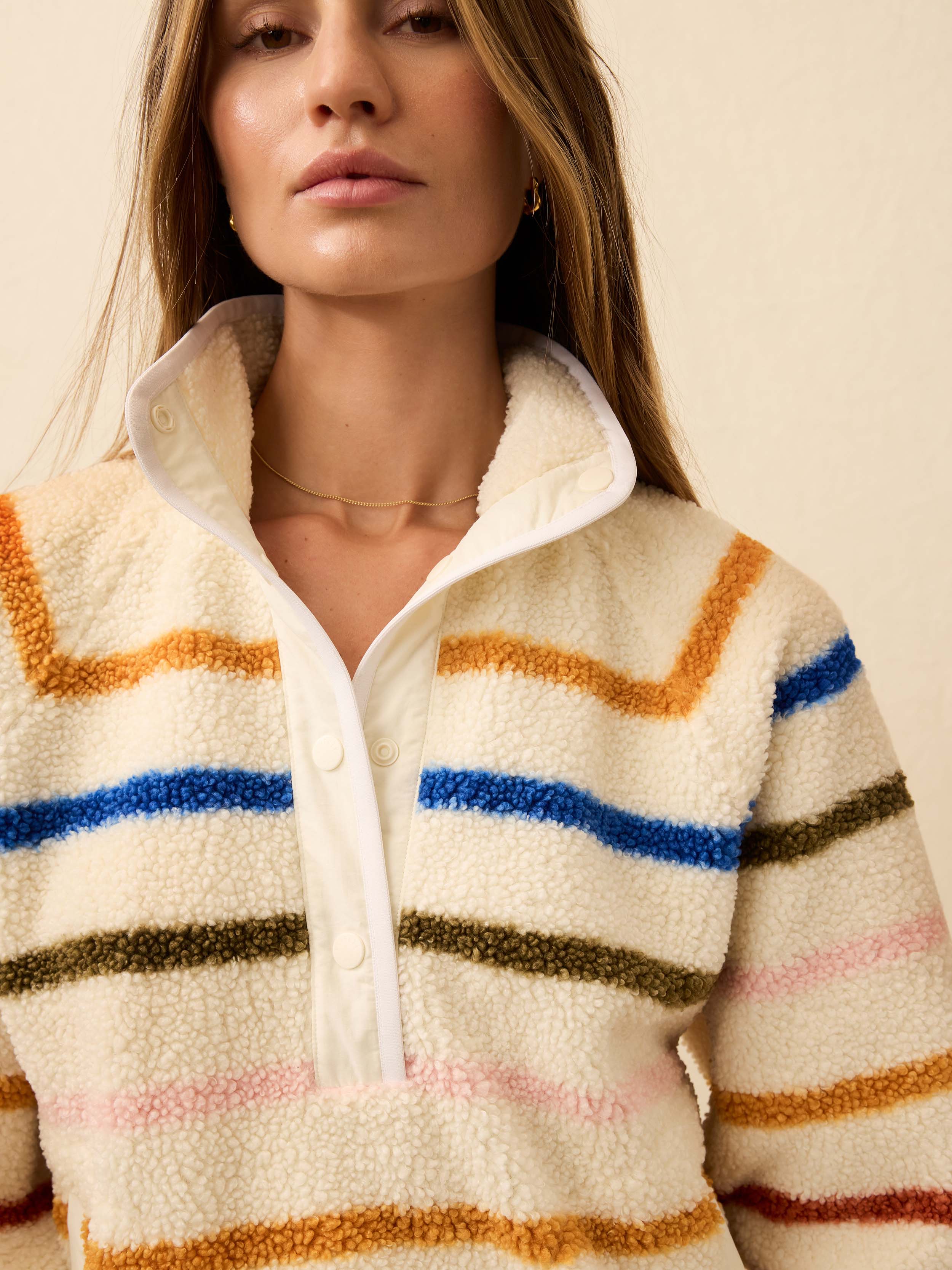 Fireside Fleece Popover - Dream Fleece Stripe | Faherty Brand