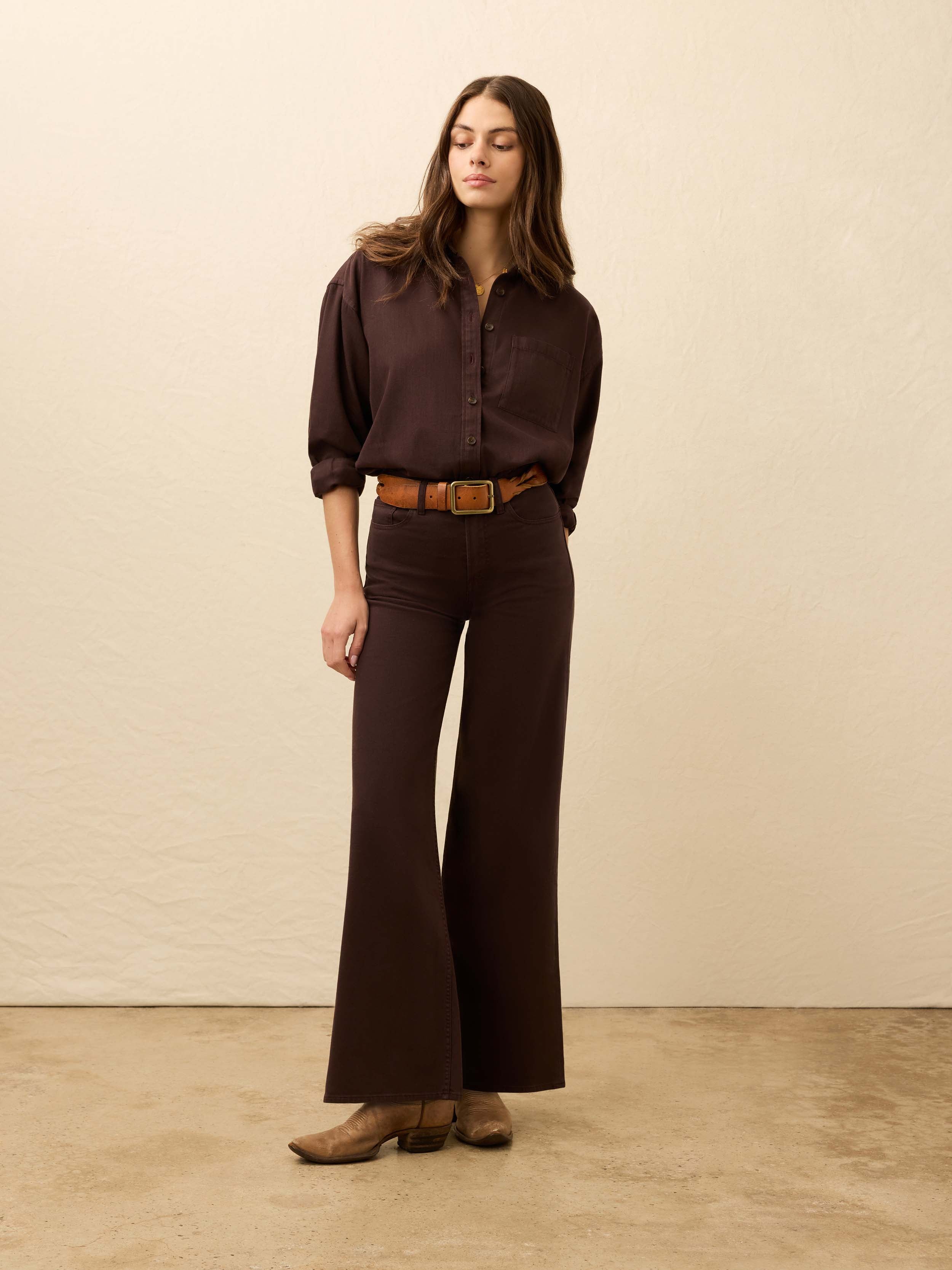 Sunfair Denim Shirt - Chocolate Brown | Faherty Brand