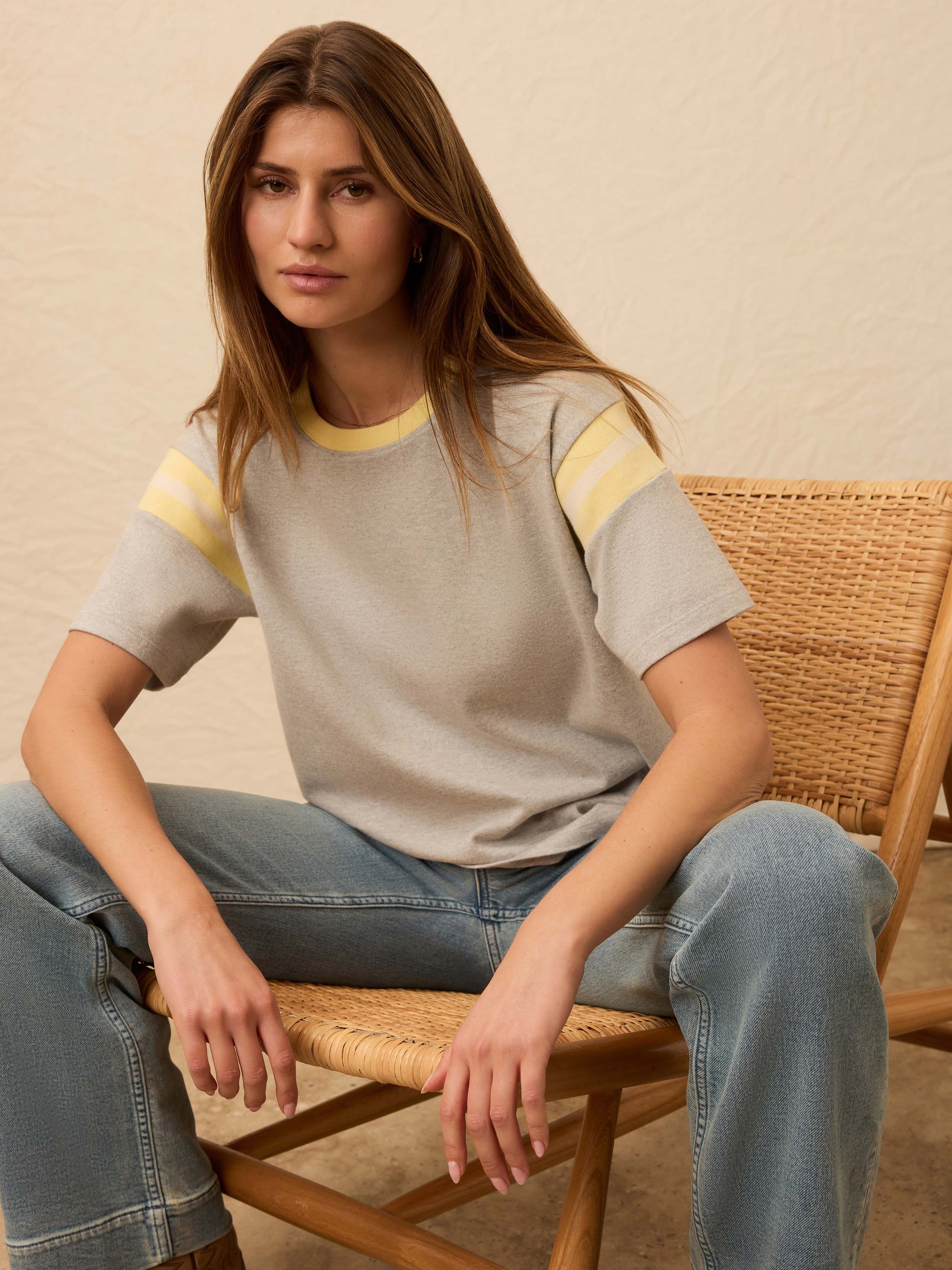 Sport Jersey Throwback Tee - Spring Grey Varsity | Faherty Brand