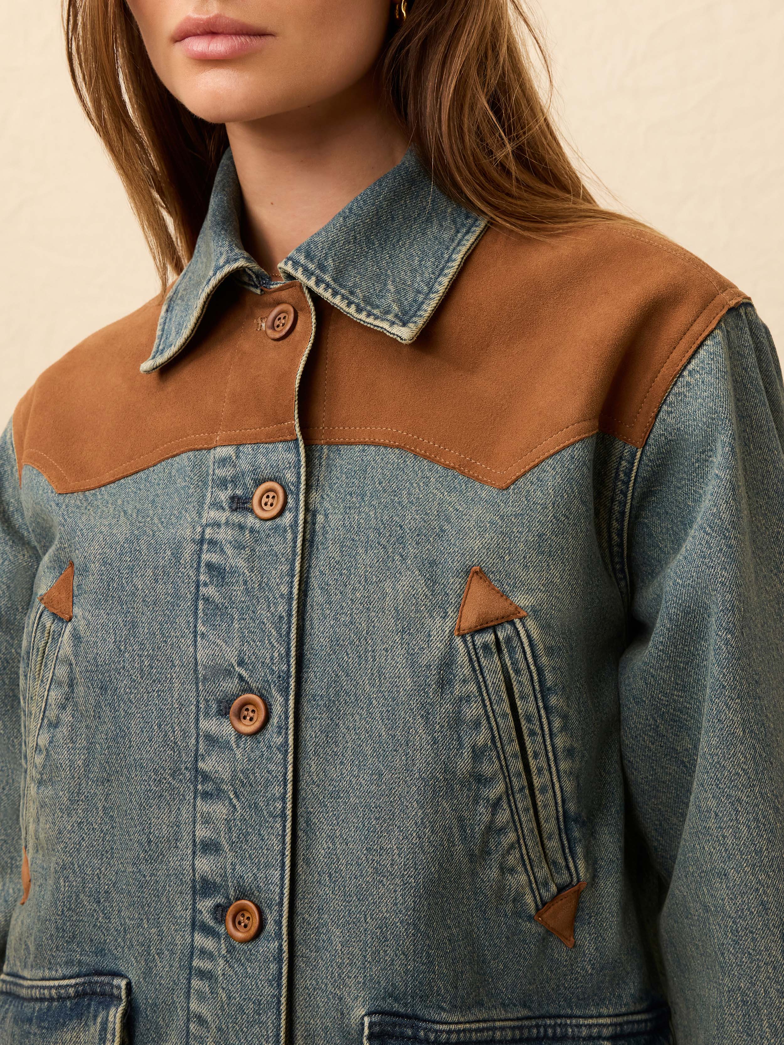Ridge Back Denim Suede Jacket - Creekside Indigo Wash | Faherty Brand