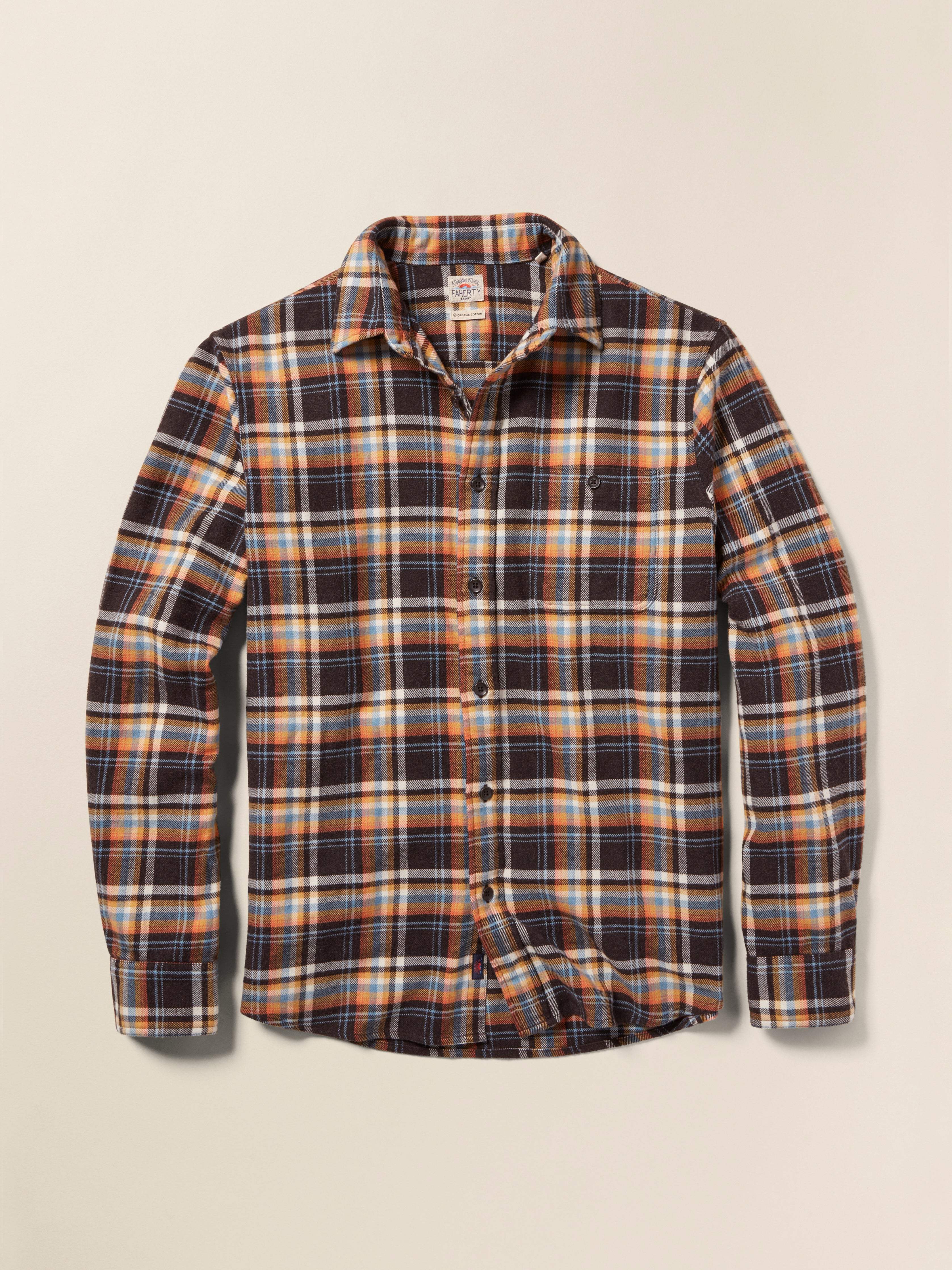 Super Brushed Flannel - Walnut Wood Plaid | Faherty Brand