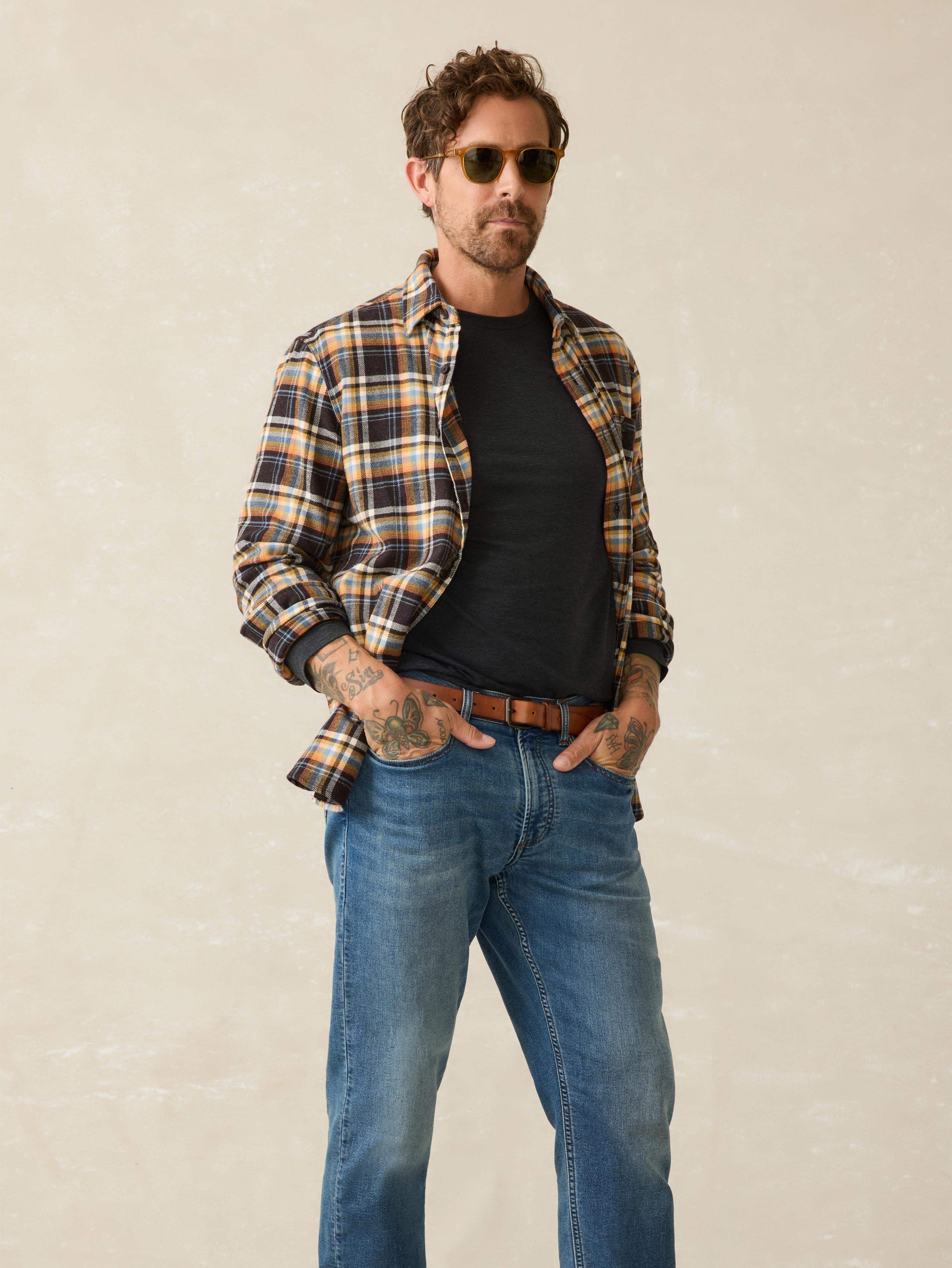 Super Brushed Flannel - Walnut Wood Plaid | Faherty Brand