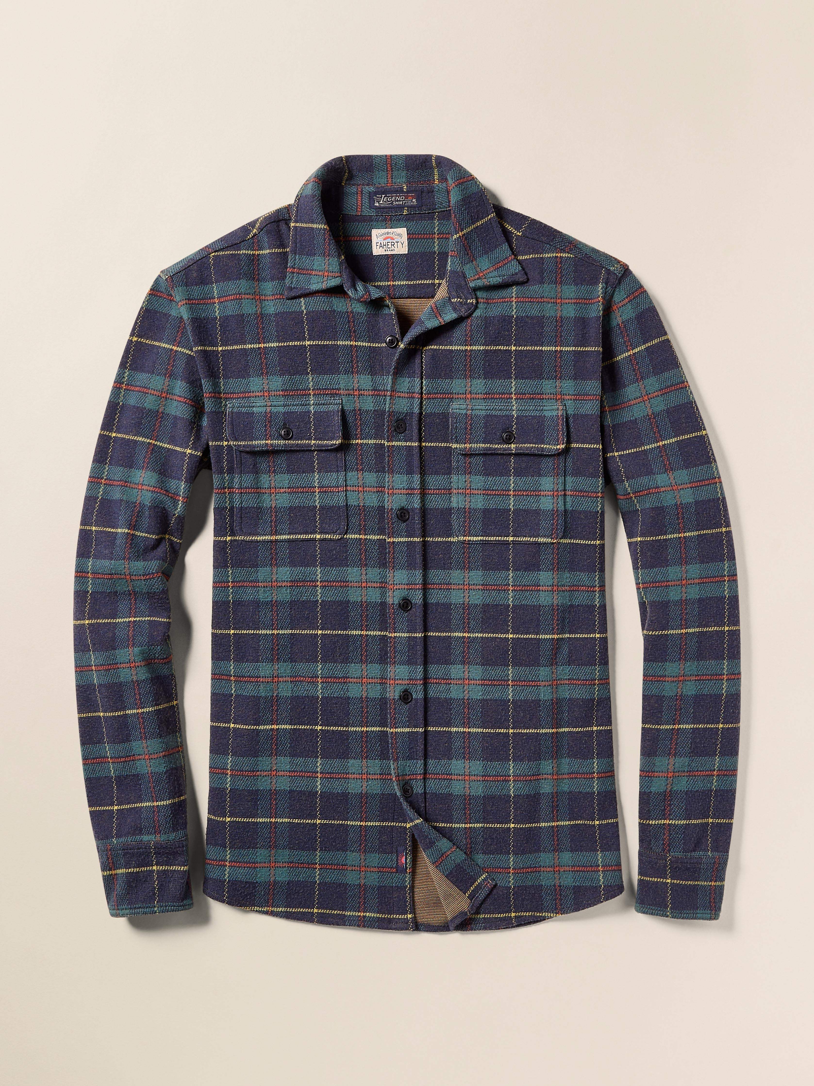 Legend™ Sweater Shirt - Mossy Elm Plaid | Faherty Brand