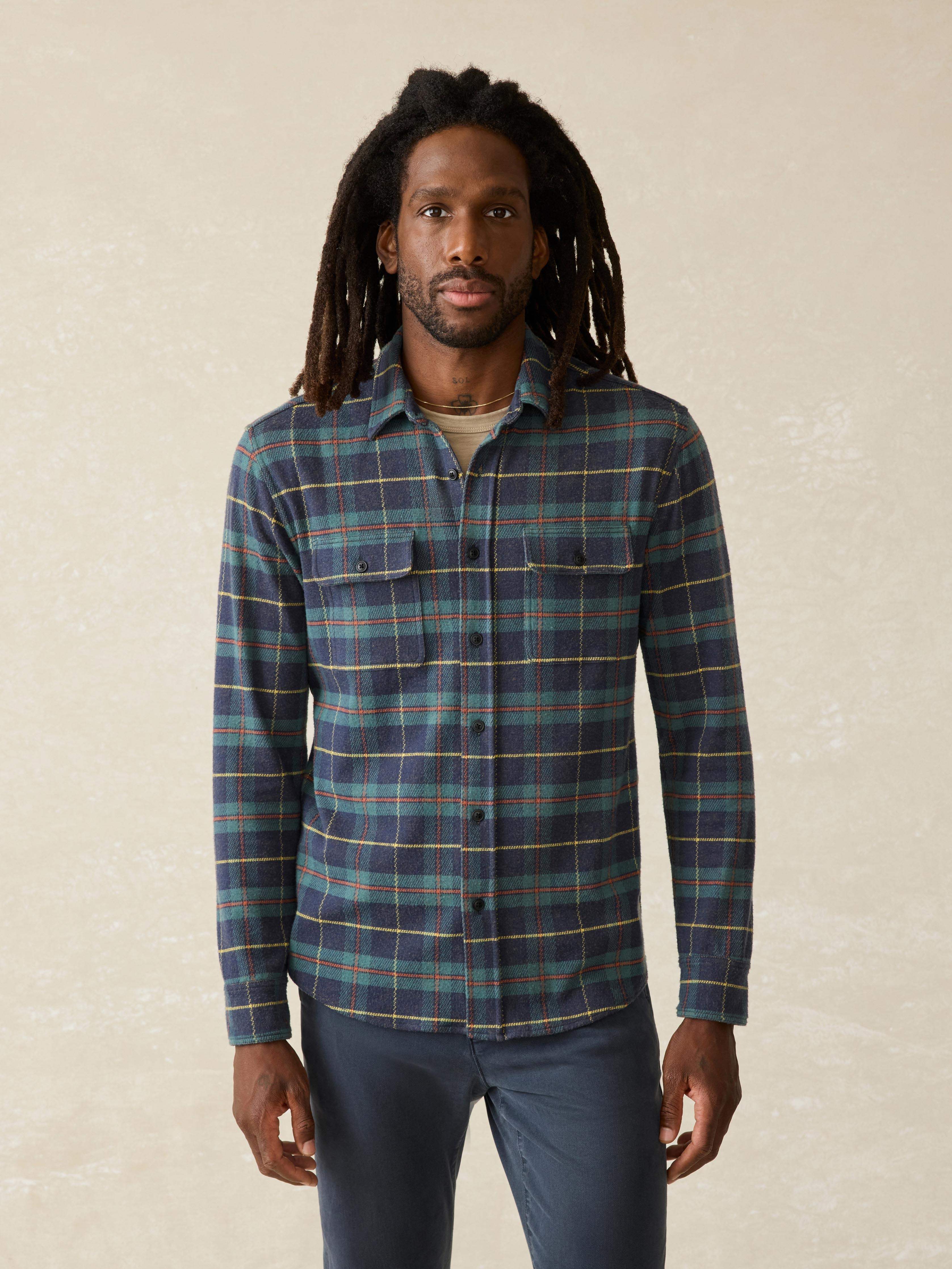 Legend™ Sweater Shirt - Mossy Elm Plaid | Faherty Brand
