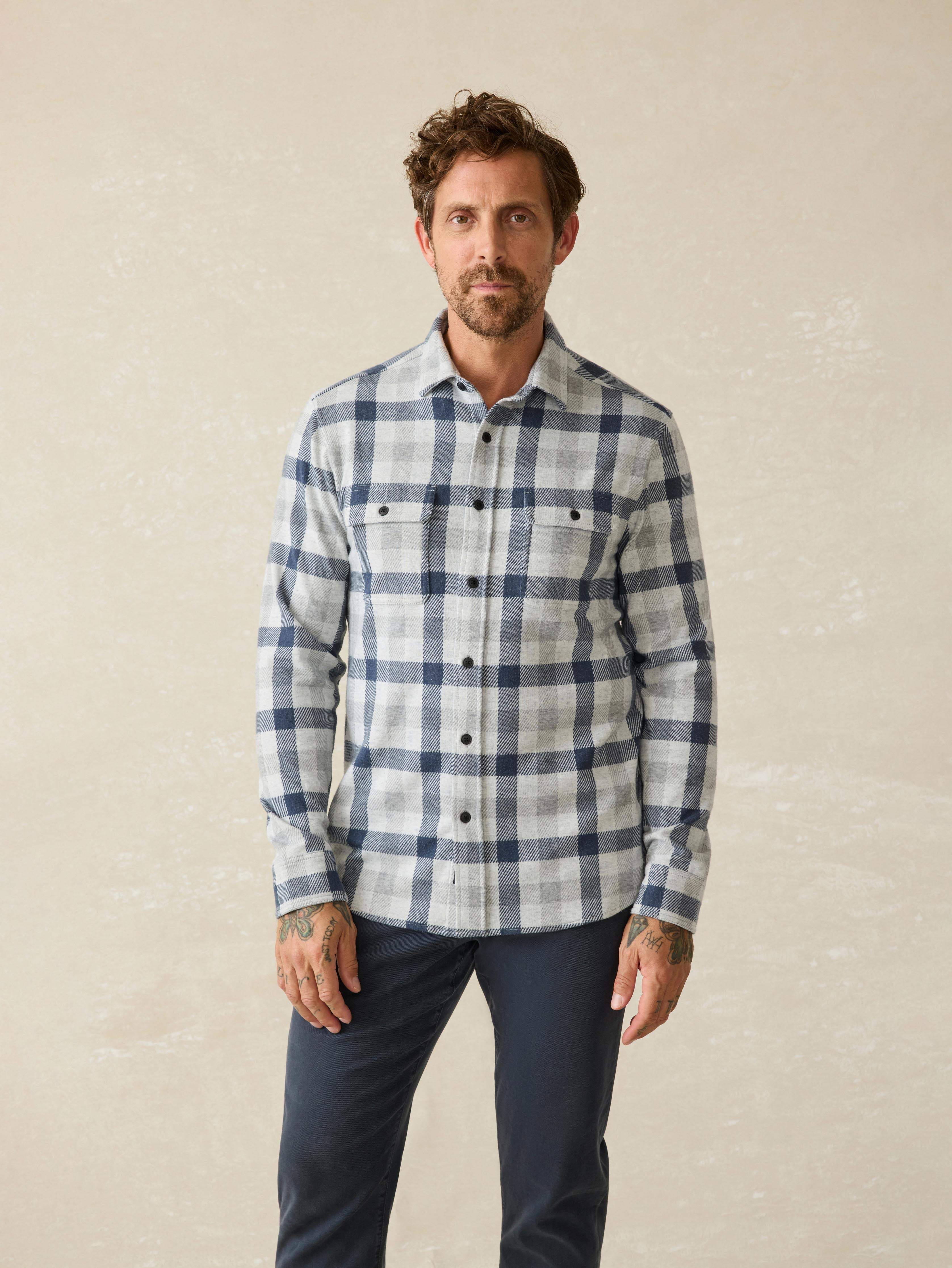 Legend™ Sweater Shirt - Snowy Night Check | Faherty Brand