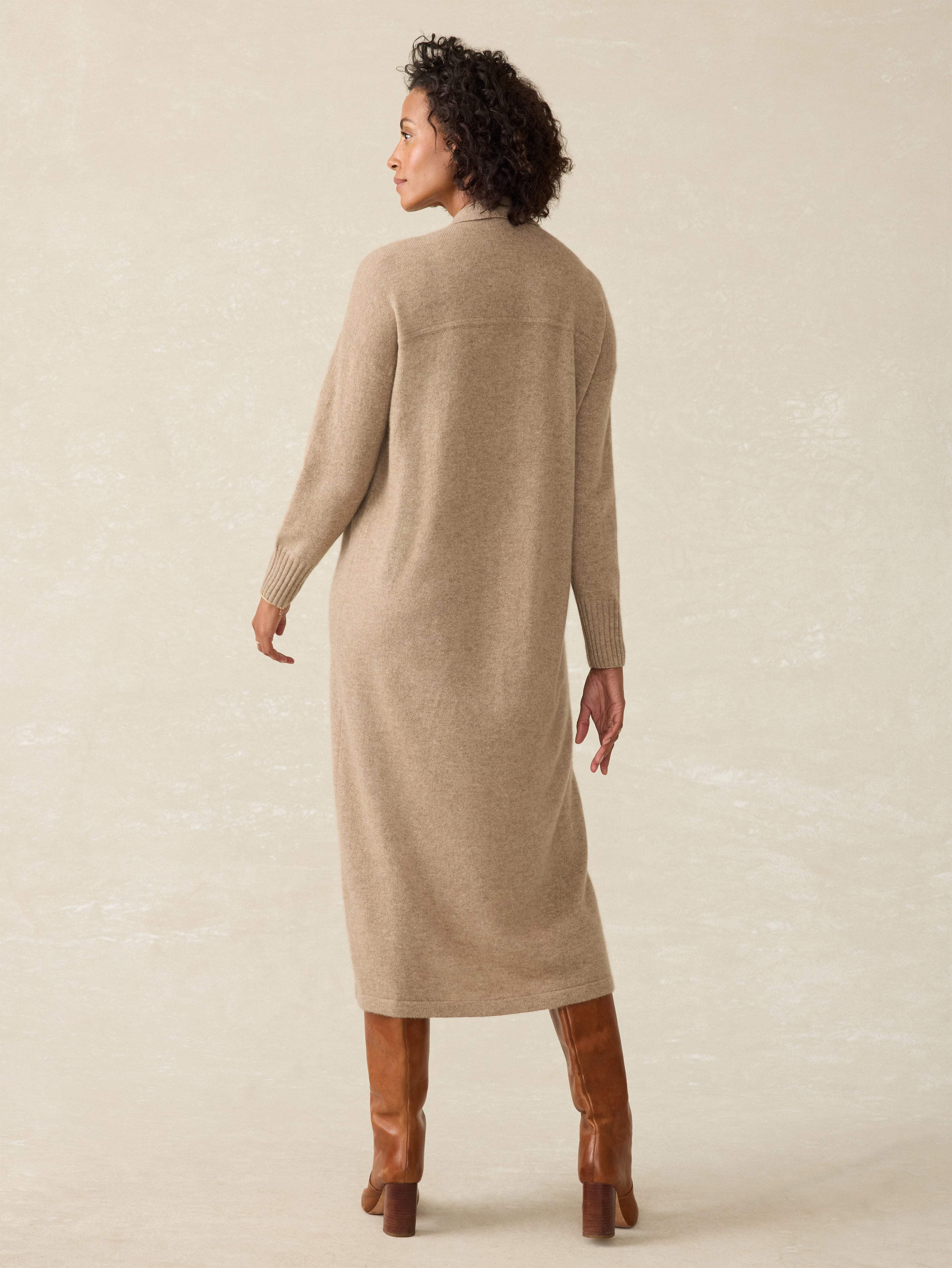 Coastal Cashmere Maxi Shirtdress - Driftwood | Faherty Brand