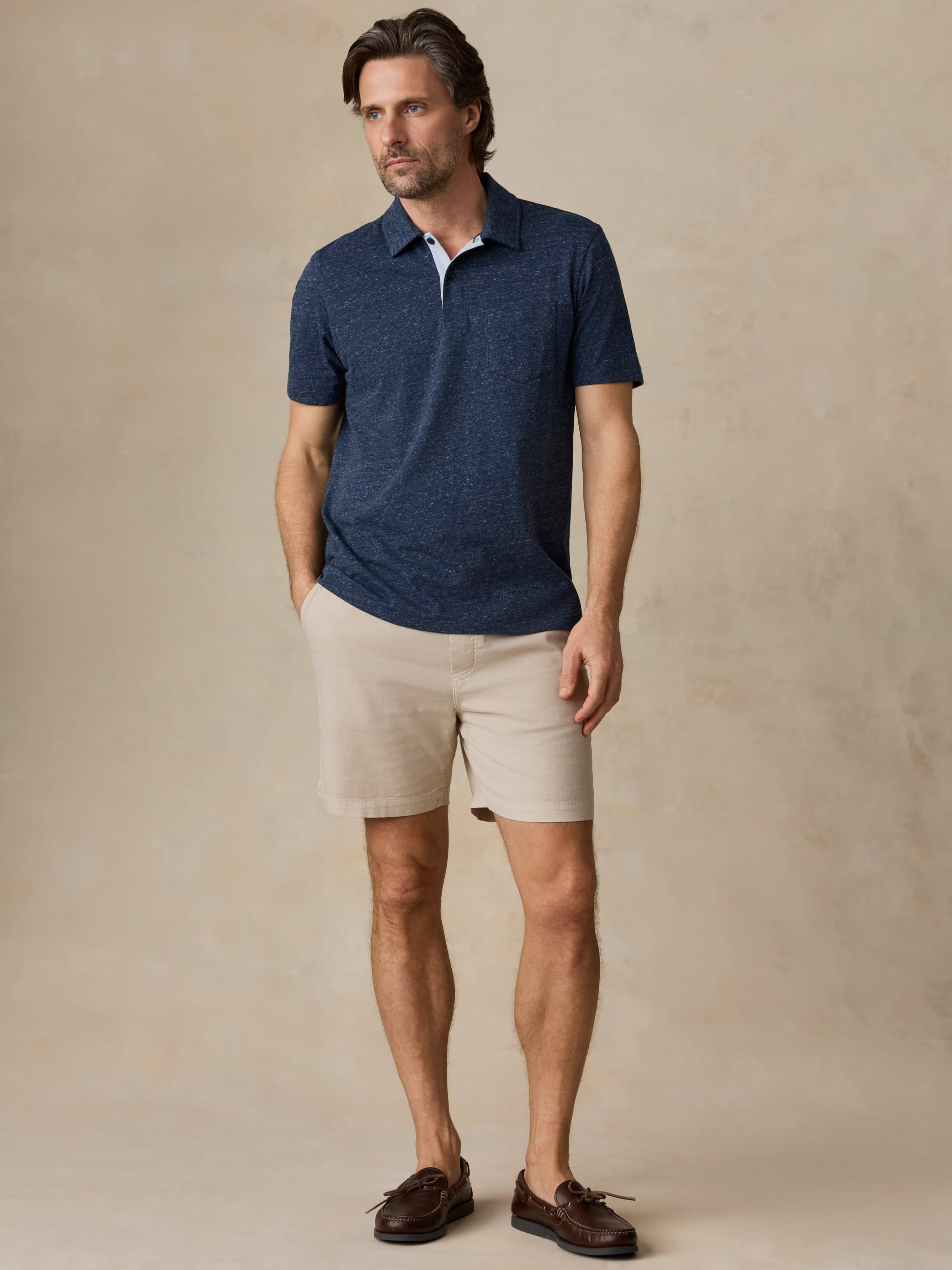 Short-Sleeve Breeze Polo - Midnight Skies Heather | Faherty Brand