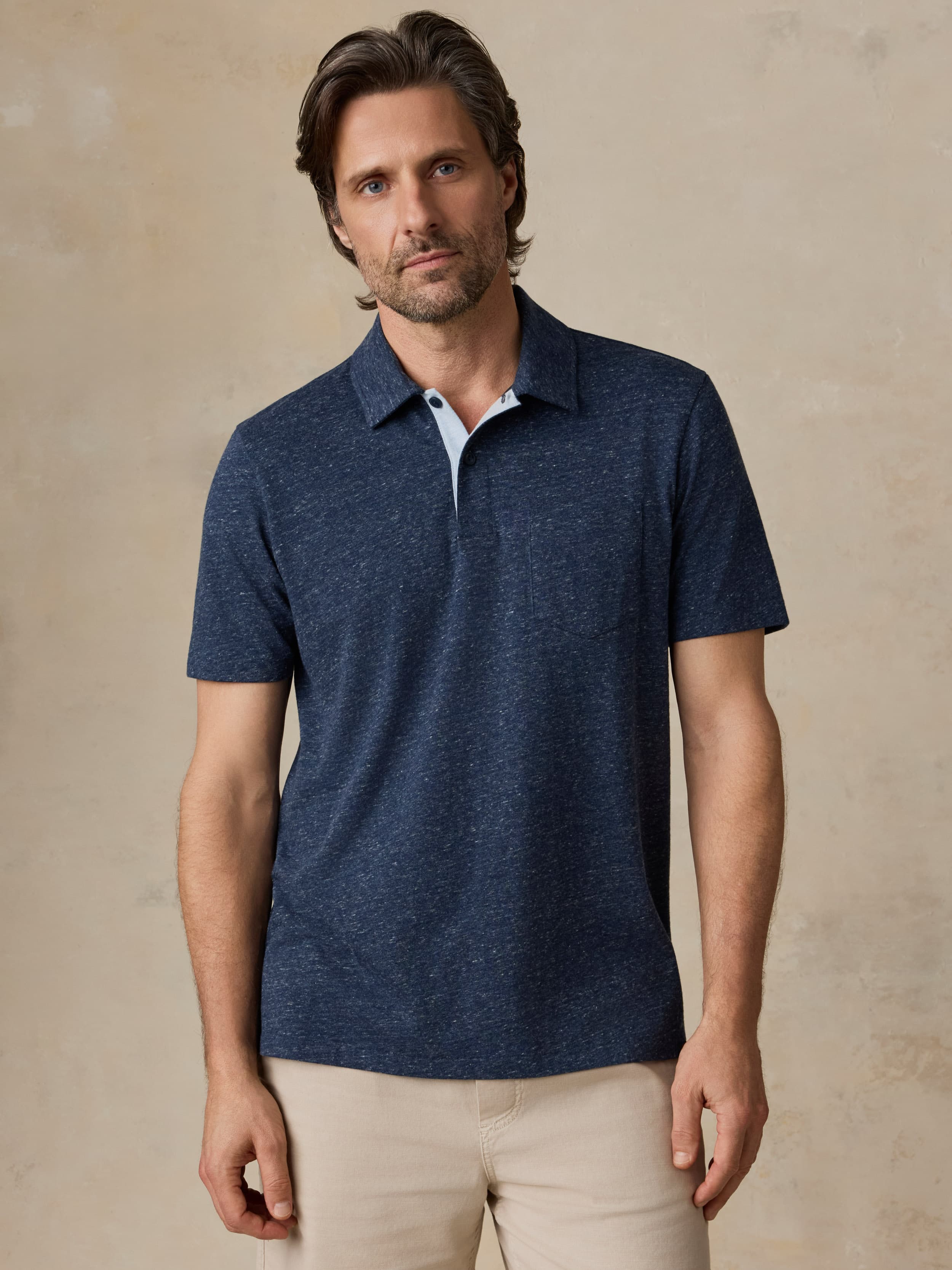 Short-Sleeve Breeze Polo - Midnight Skies Heather | Faherty Brand