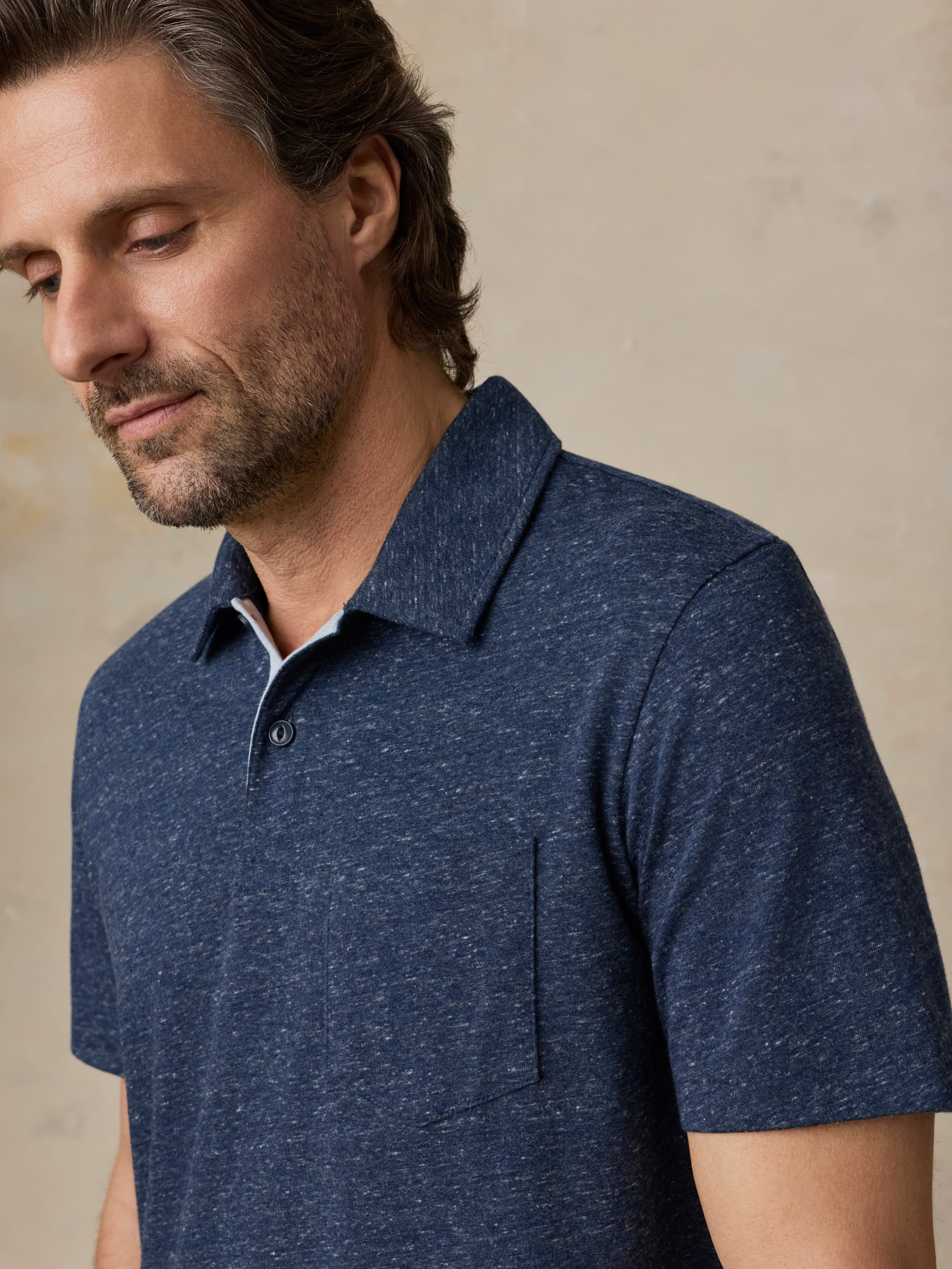 Short-Sleeve Breeze Polo - Midnight Skies Heather | Faherty Brand