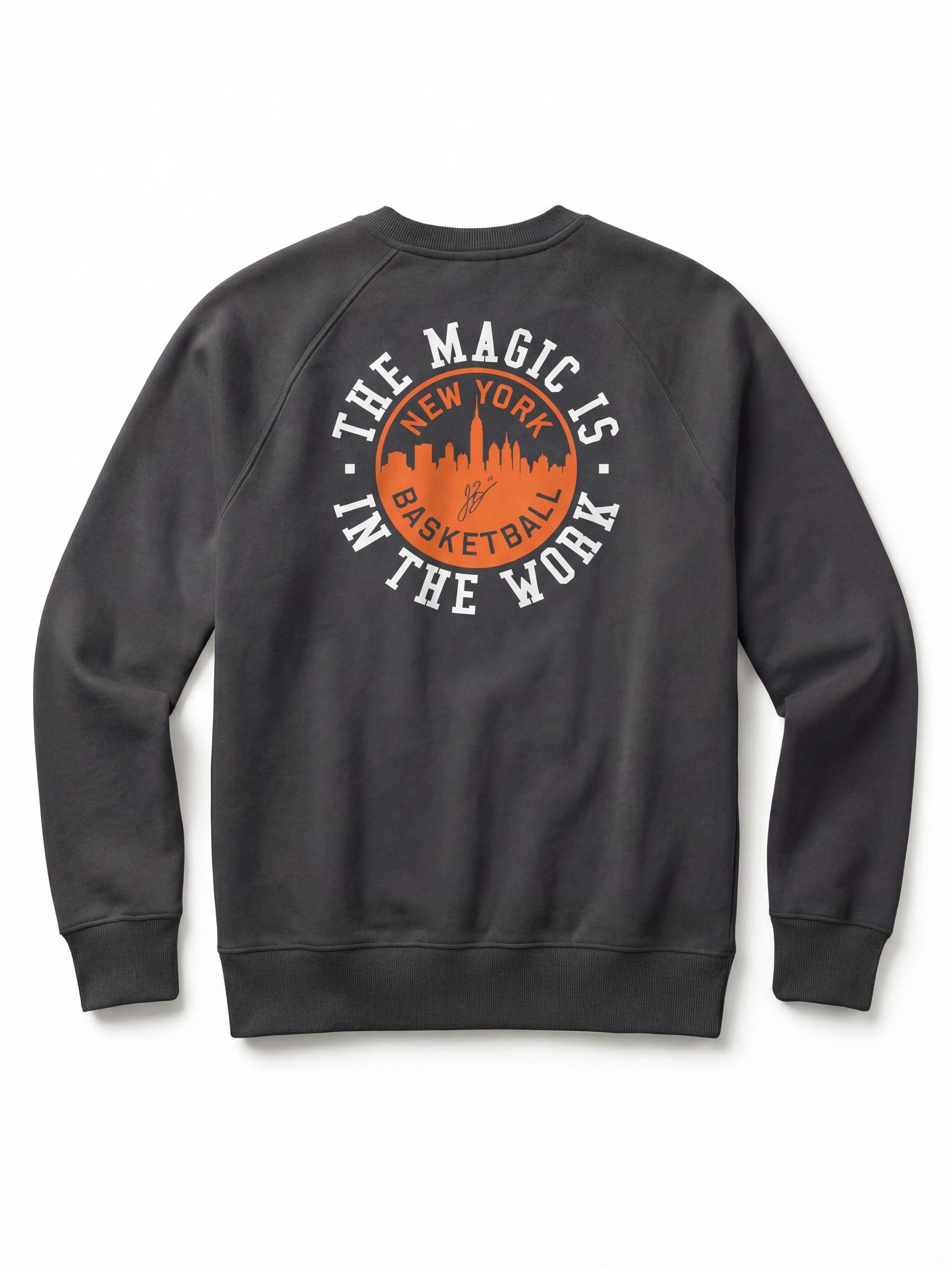 Jalen Brunson High Standard Fleece Crewneck - Mountain Black | Faherty Brand