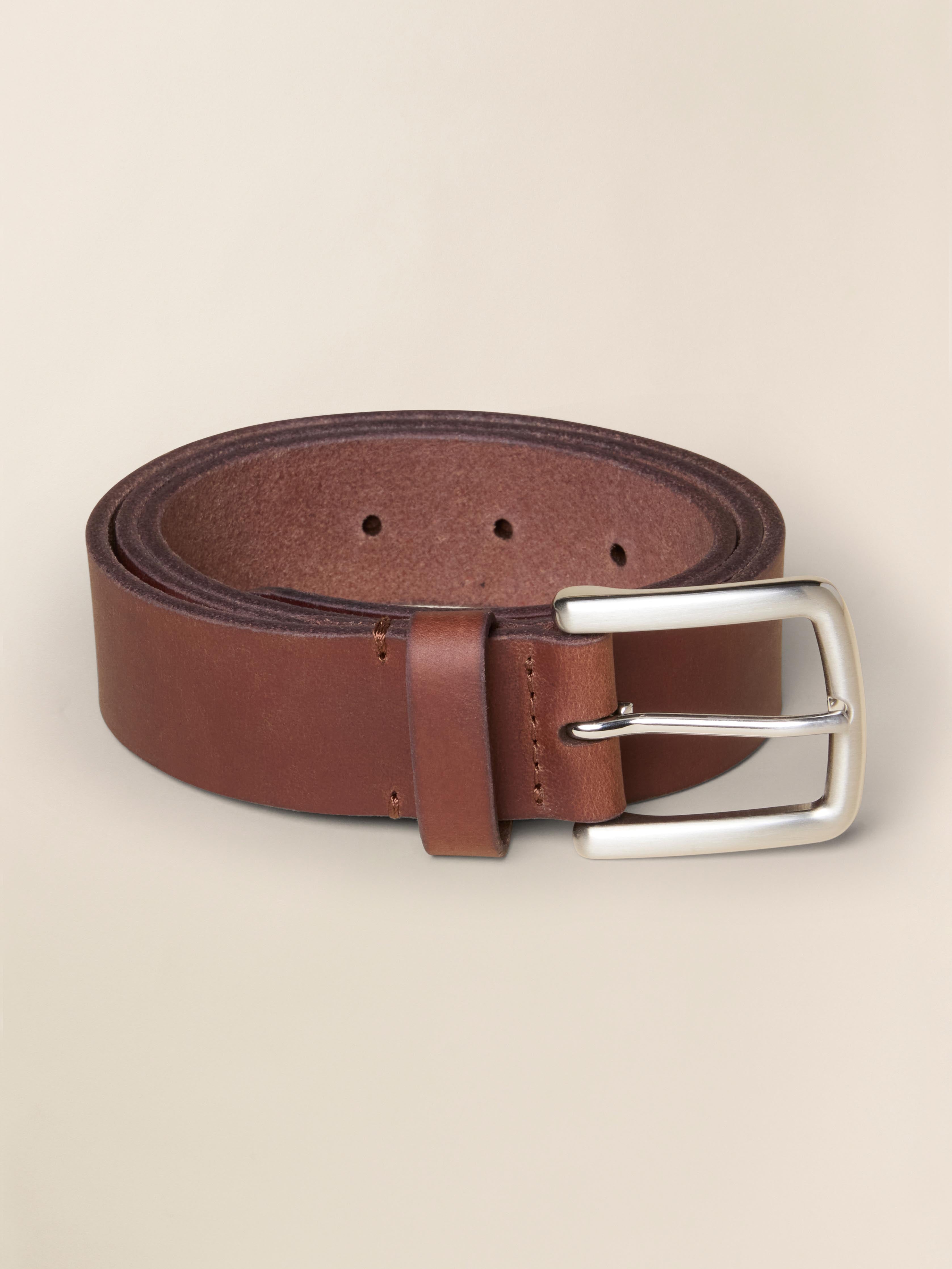 Mens Leather Belt - Saddle Brown | Faherty Brand